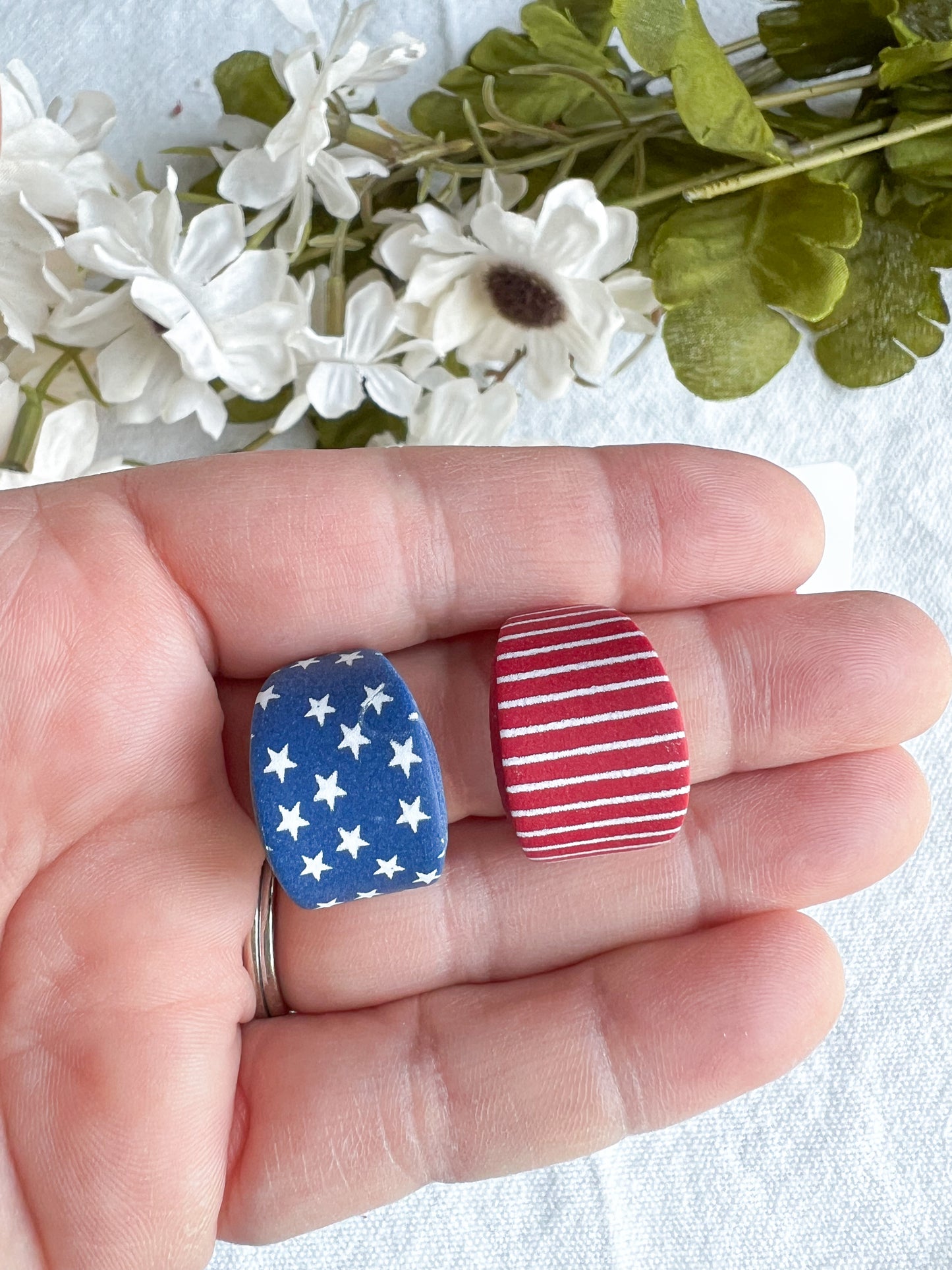 Stars and Stripes Polymer Clay Studs | 4th of July Studs | USA Studs