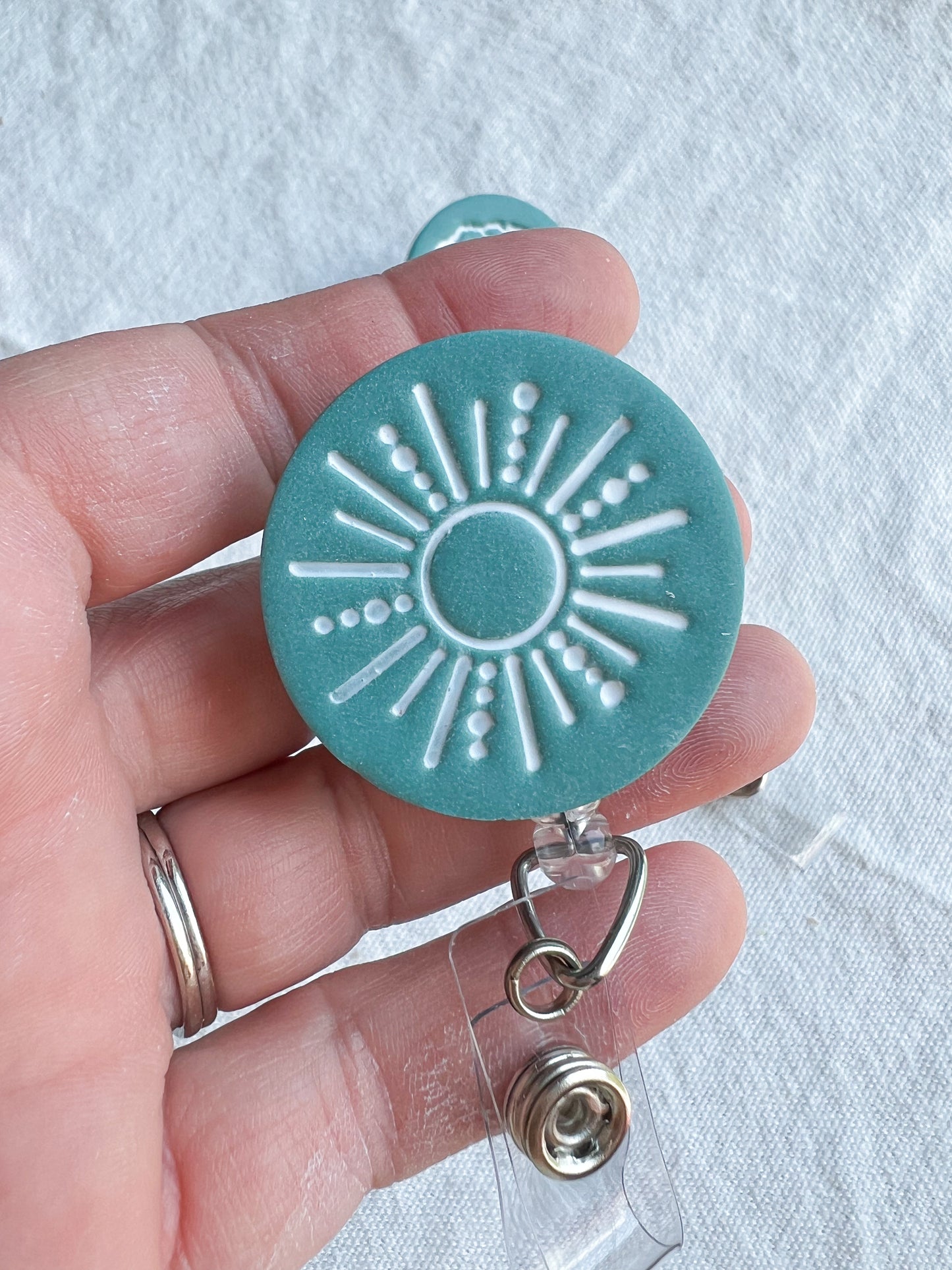 Boho Flower and Mandala Polymer Clay Badges | Nurse and Teacher Retractable Badges