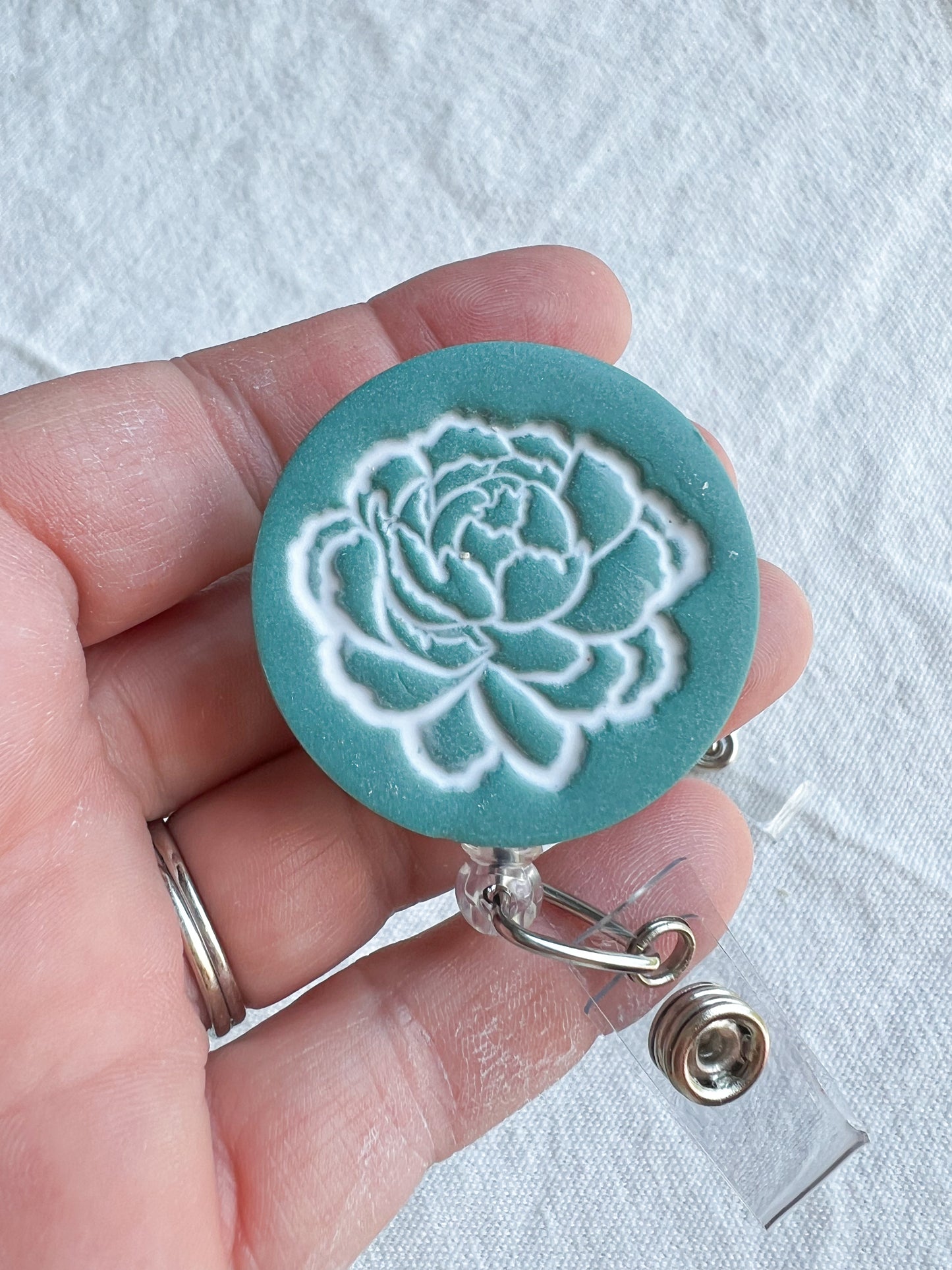 Boho Flower and Mandala Polymer Clay Badges | Nurse and Teacher Retractable Badges
