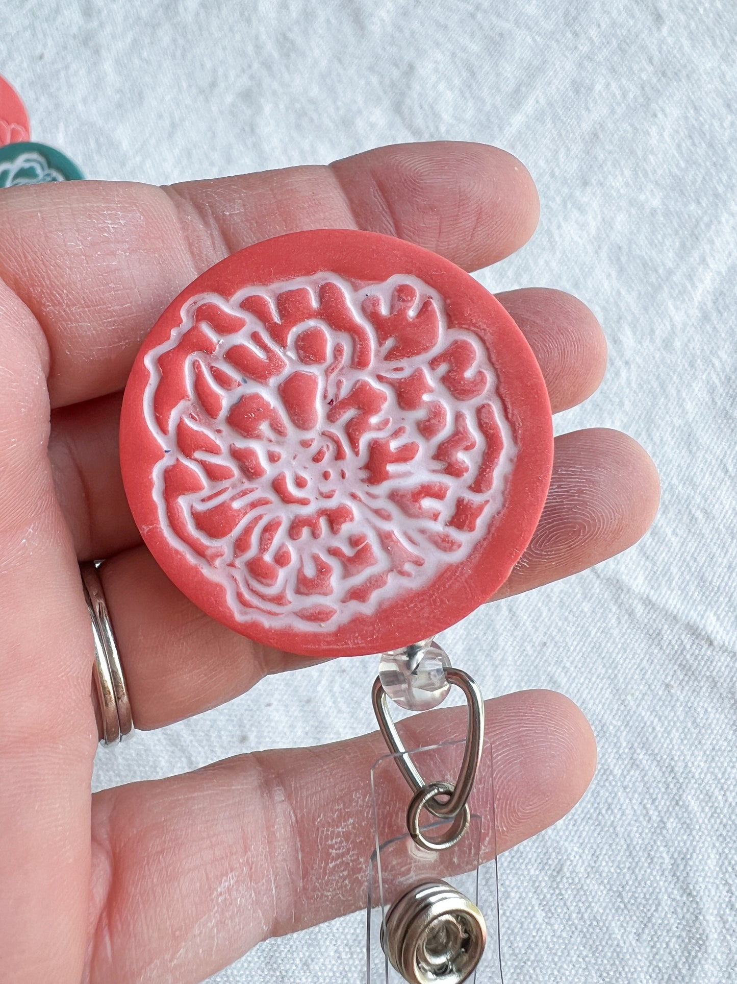 Boho Flower and Mandala Polymer Clay Badges | Nurse and Teacher Retractable Badges