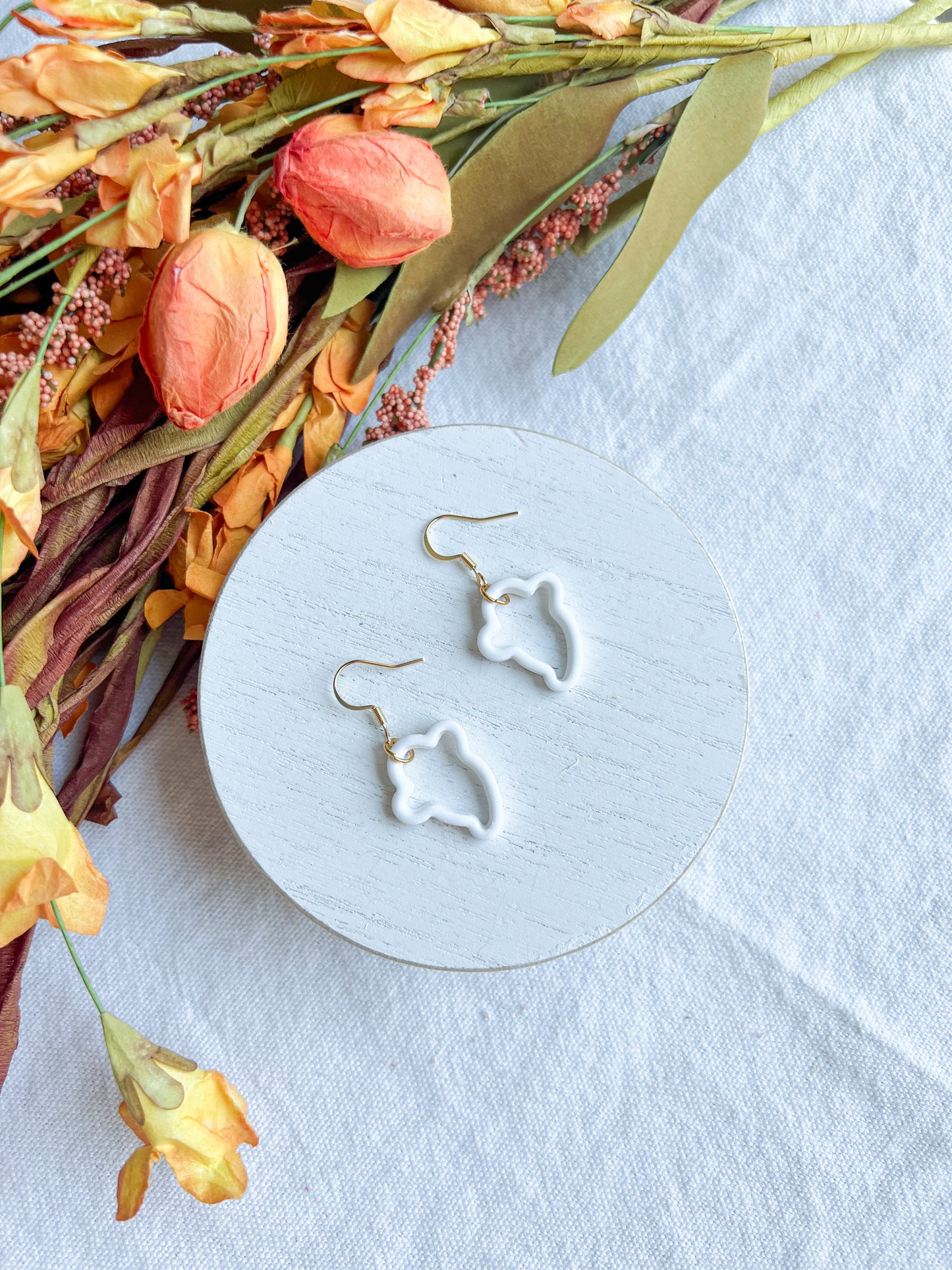Outlined Ghost Polymer Clay Earrings