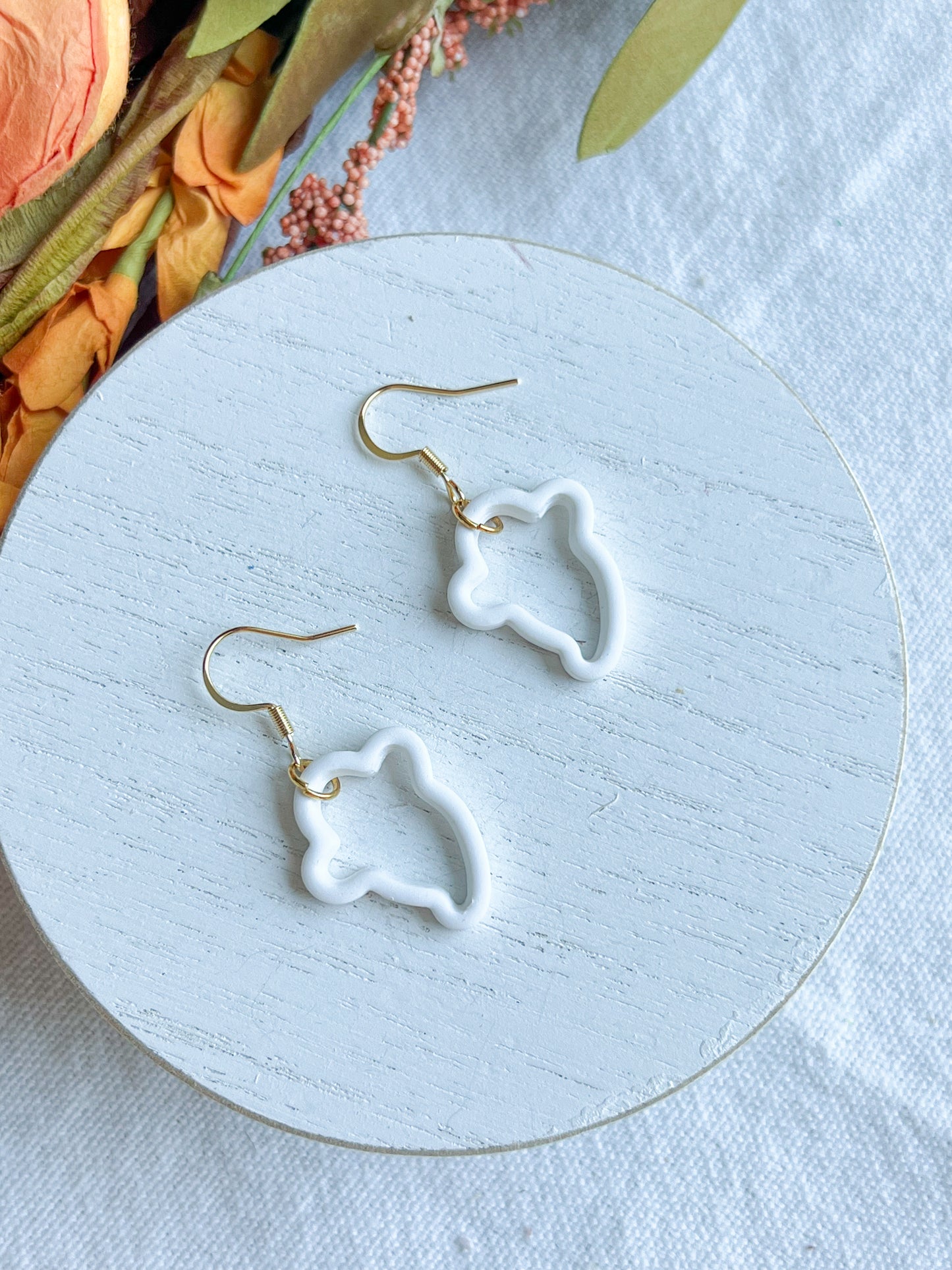 Outlined Ghost Polymer Clay Earrings