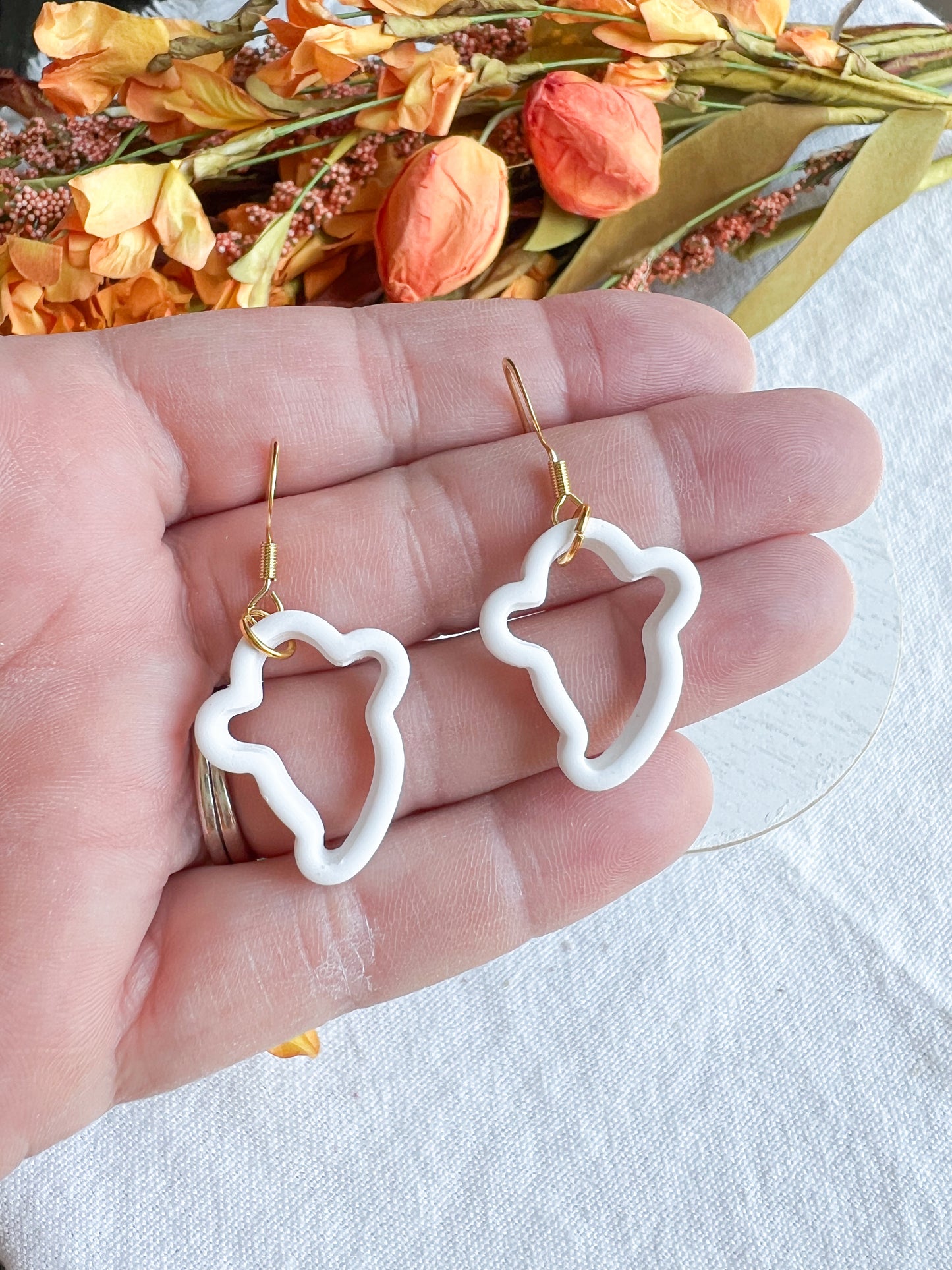 Outlined Ghost Polymer Clay Earrings