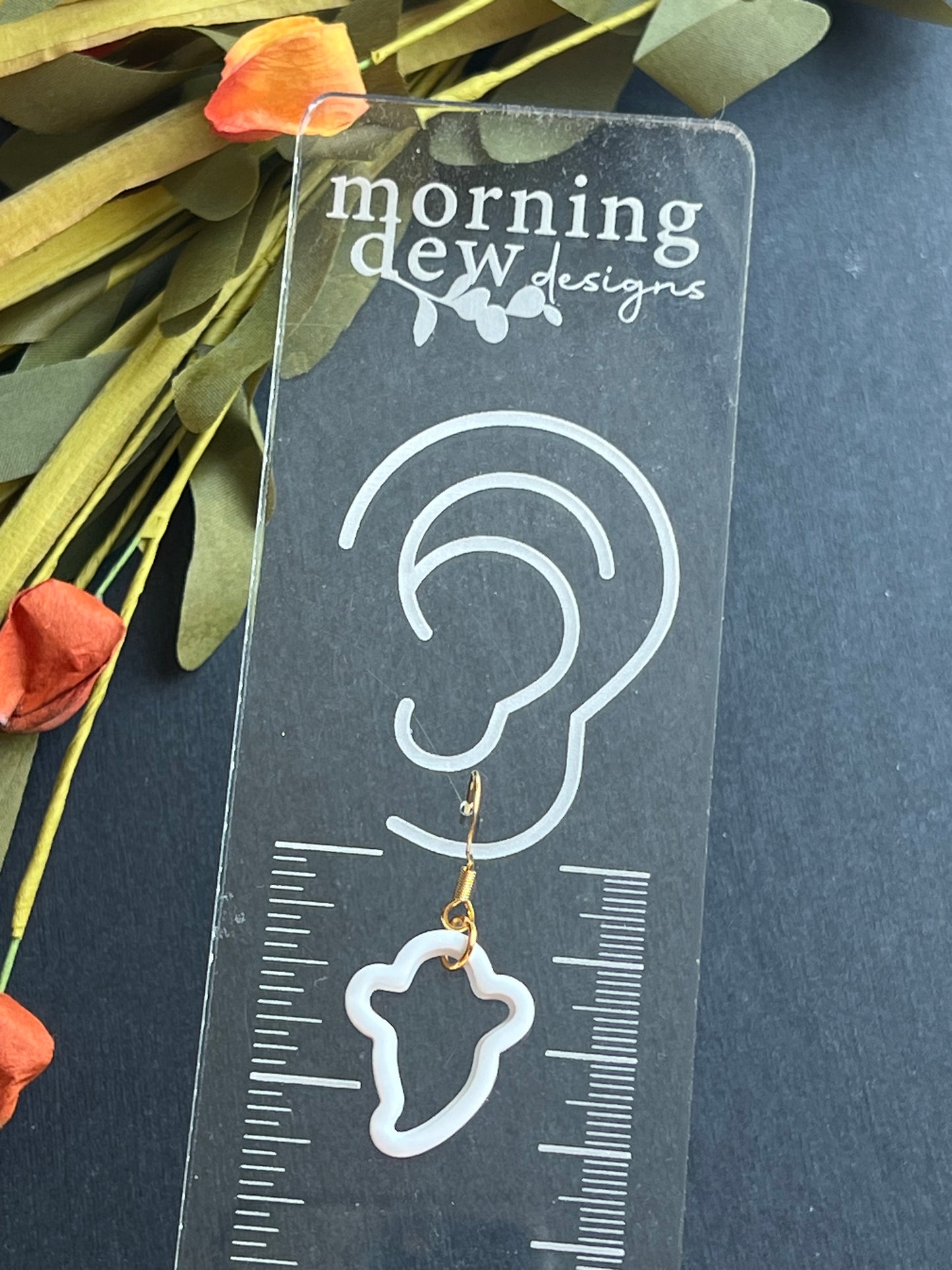 Outlined Ghost Polymer Clay Earrings