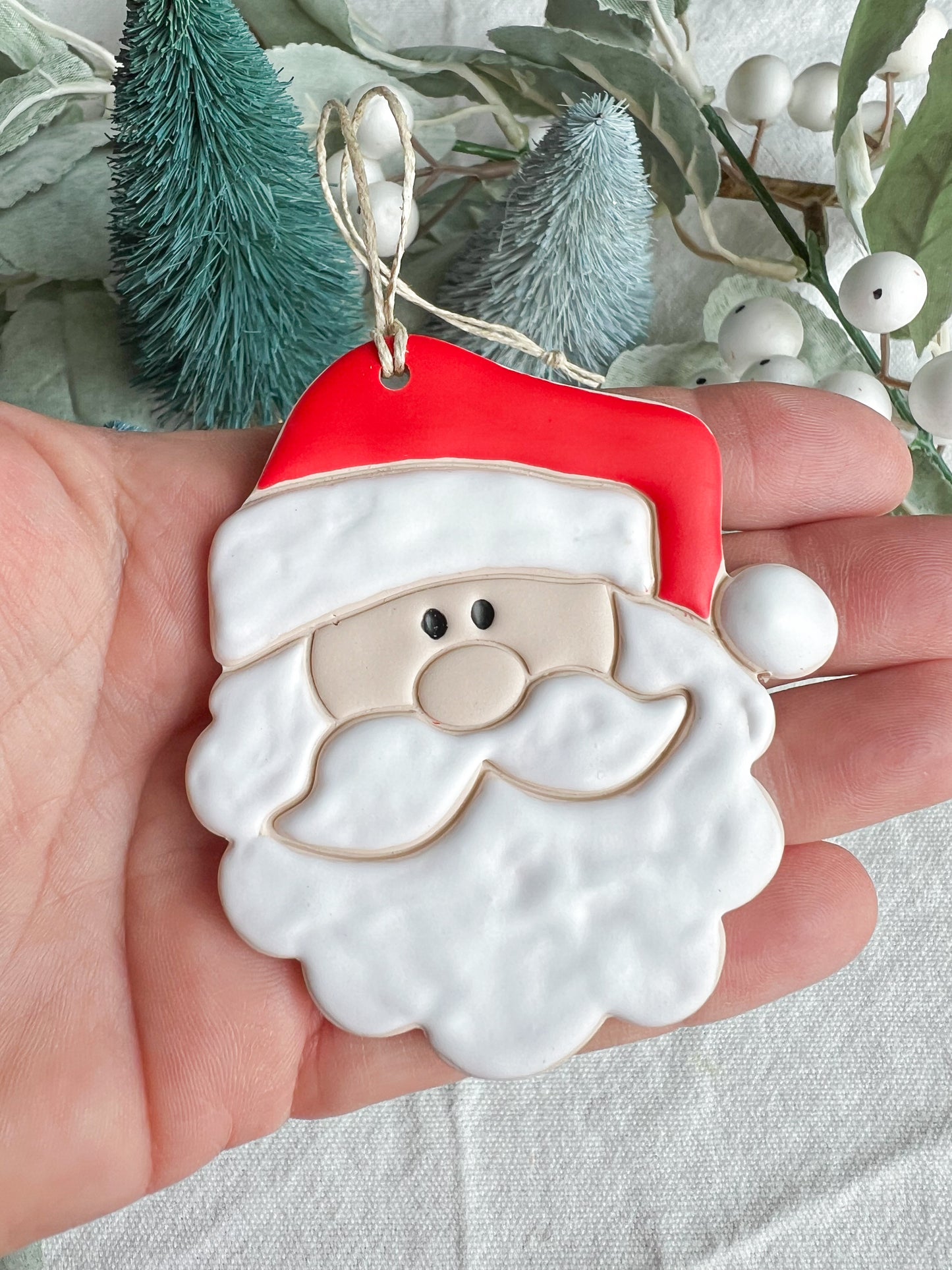 Santa Claus Polymer Clay Christmas Ornament