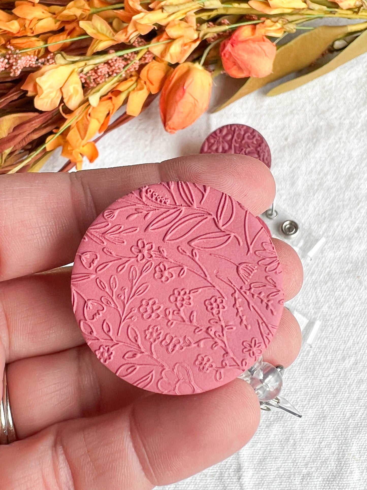 Colorful Textured Polymer Clay Badges | Nurse and Teacher Retractable Badges