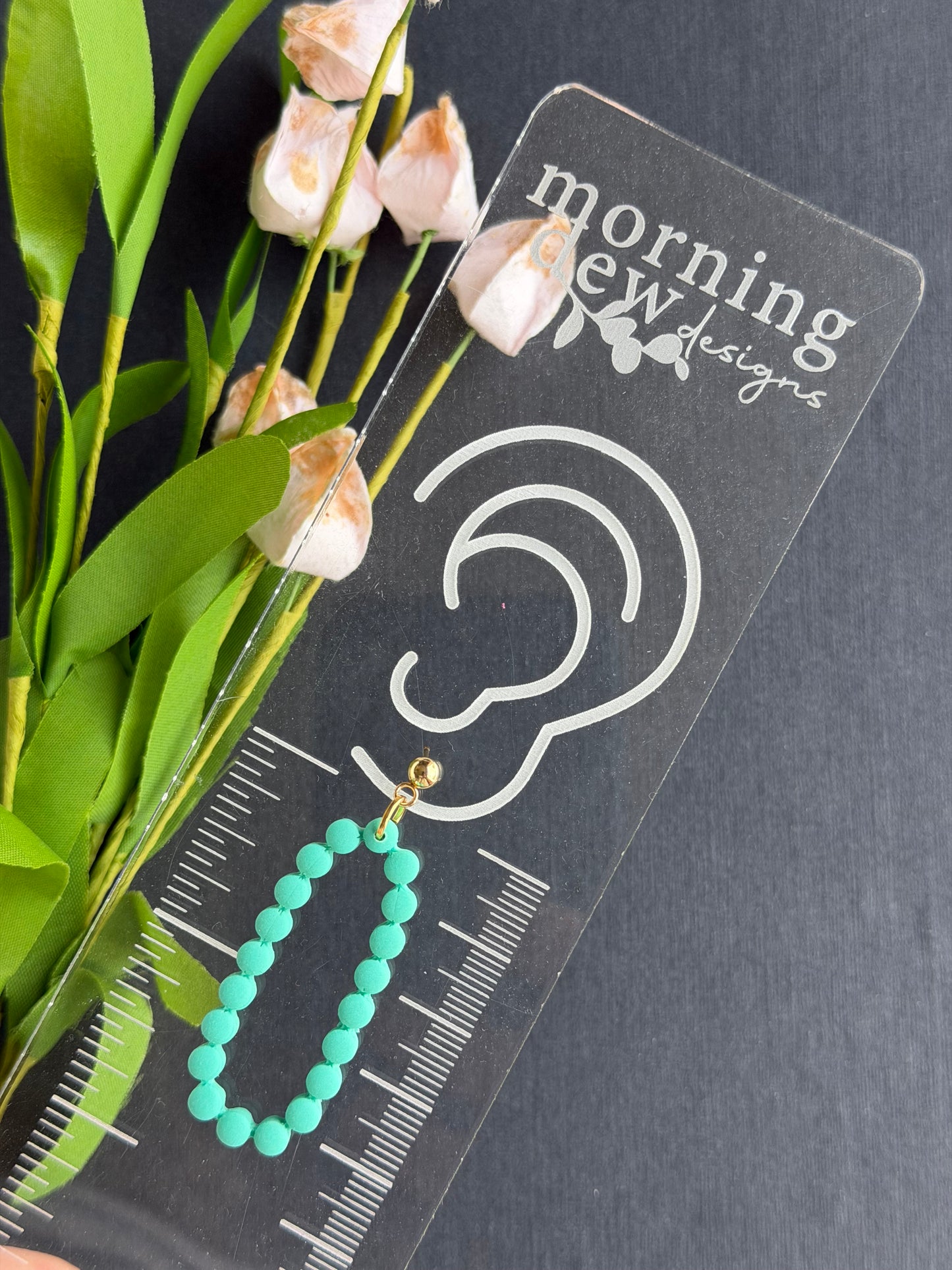Bubble Beaded Oval Polymer Clay Earrings | Seaside Charm Collection