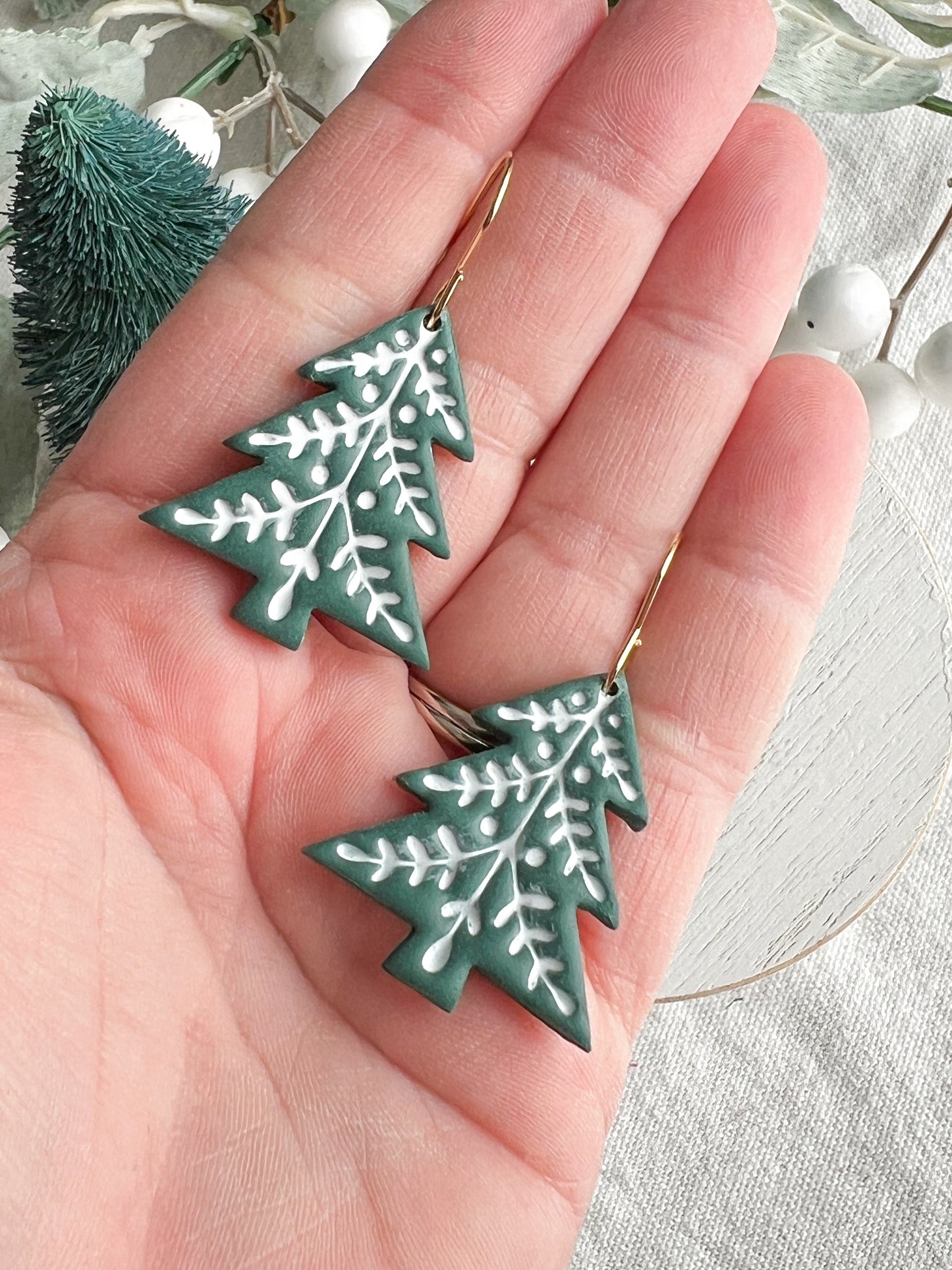 Scandinavian Green Christmas Tree Dangles