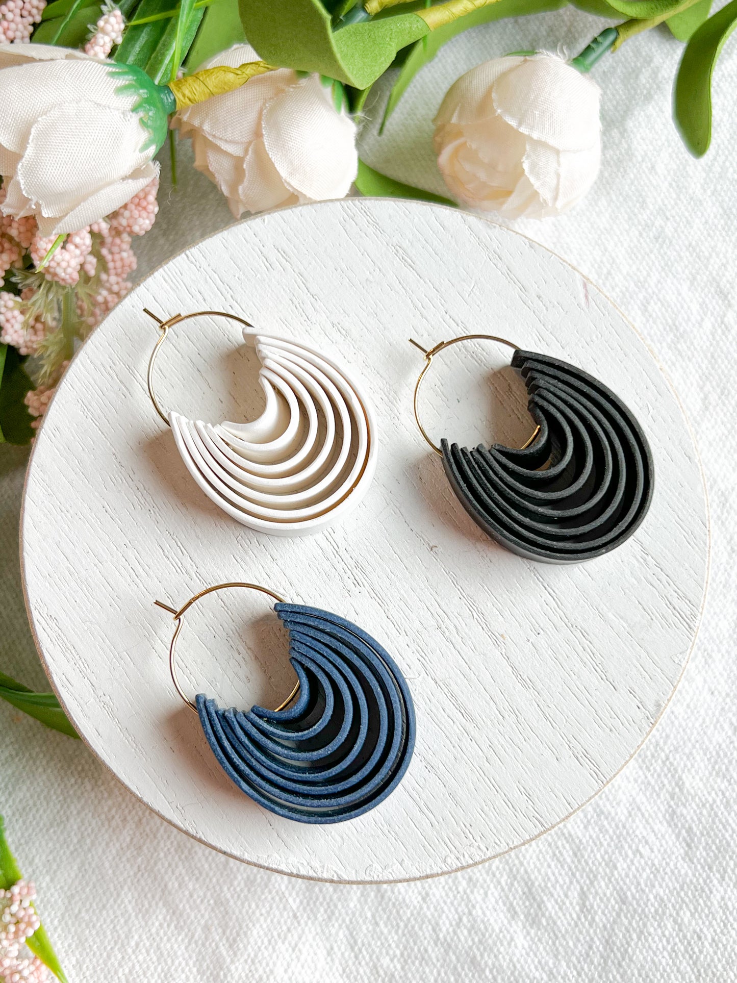 Ribbon Strips Polymer Clay Hoops