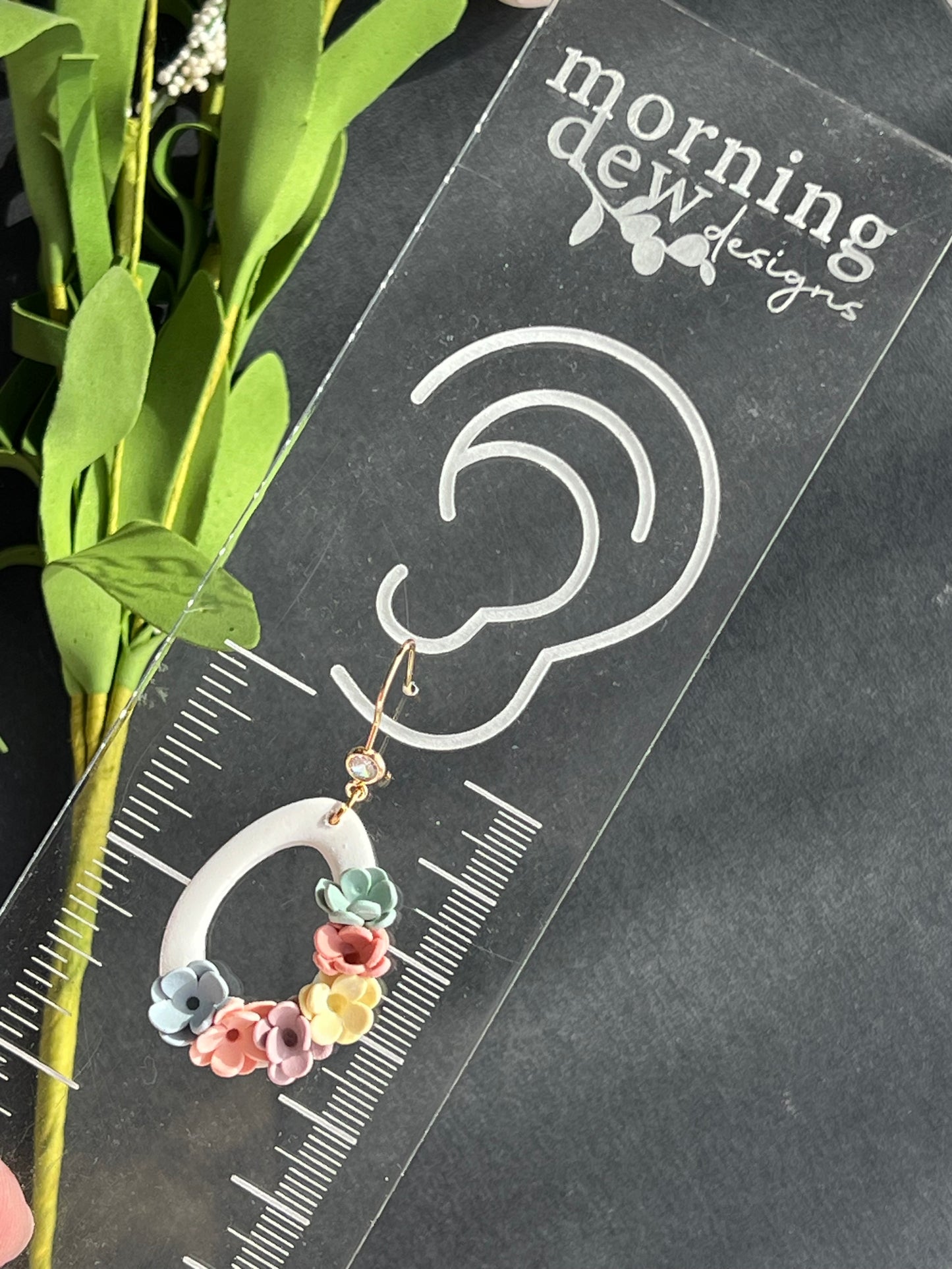 Pastel Floral Egg Polymer Clay Earrings