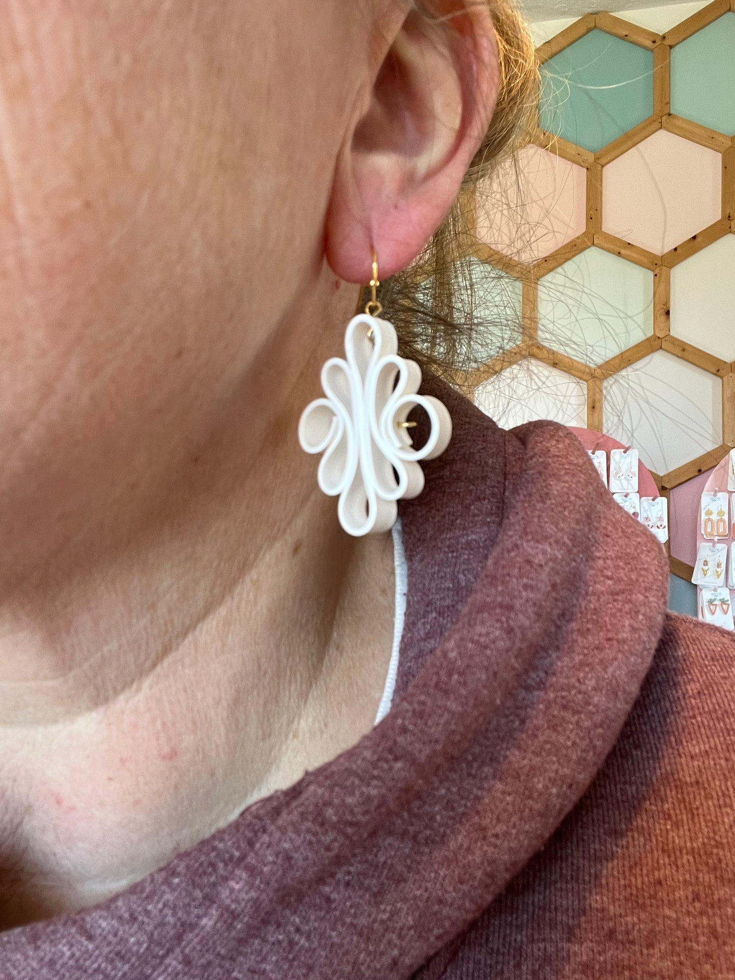 Ribbon Quilling Polymer Clay Hoops