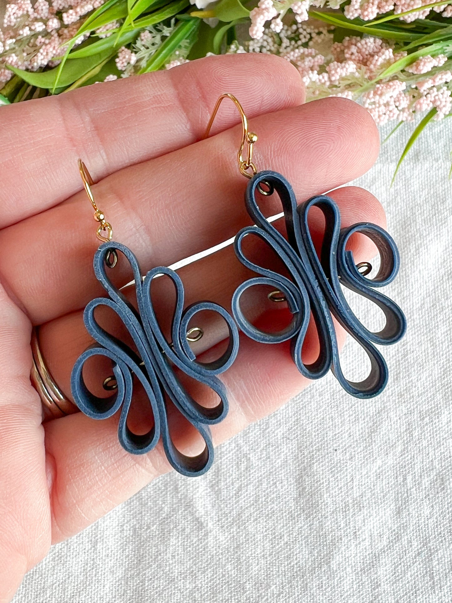 Ribbon Quilling Polymer Clay Hoops