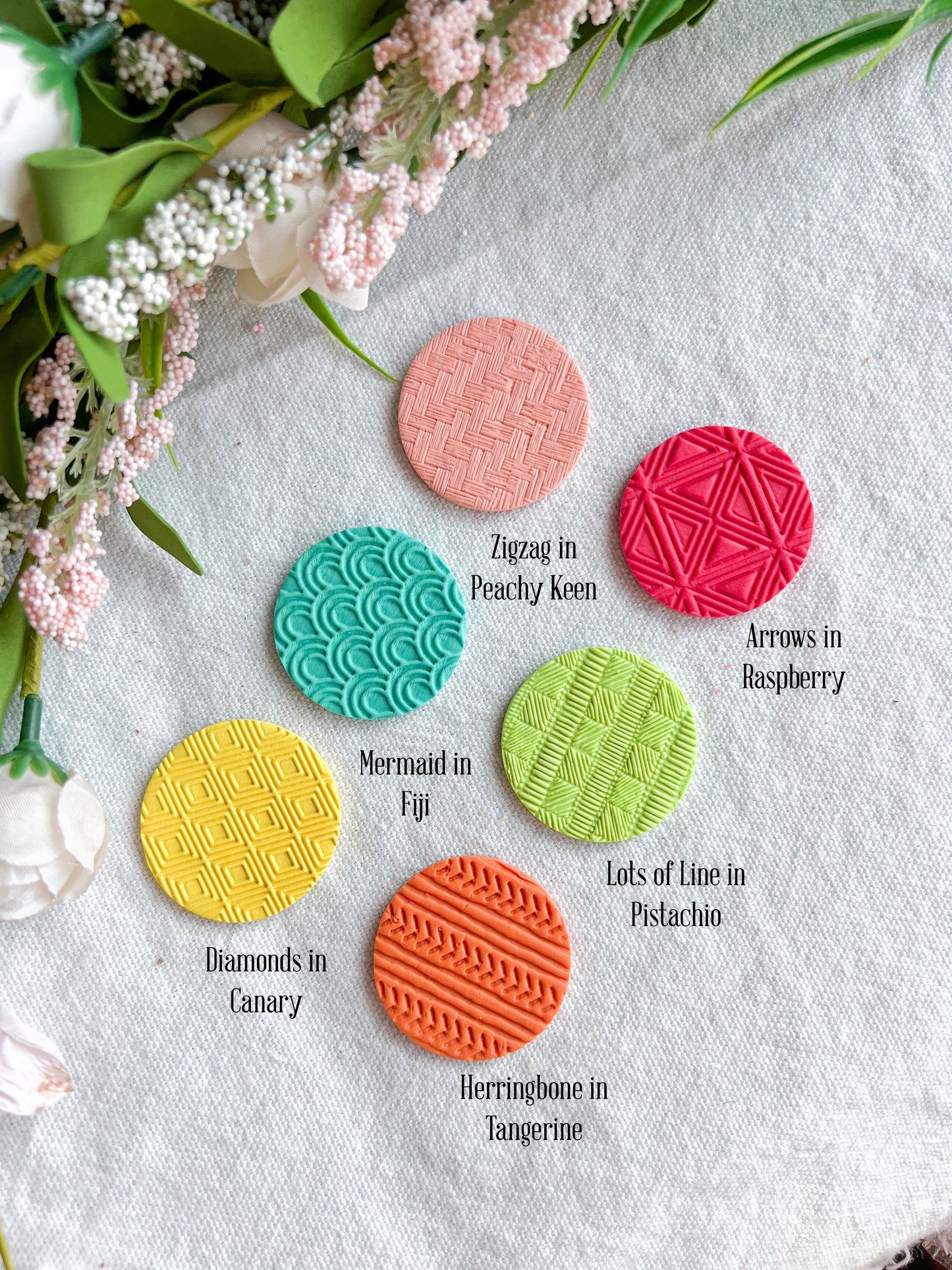 Colorful Textured Summer Geometric Polymer Clay Badges | Nurse and Teacher Retractable Badges