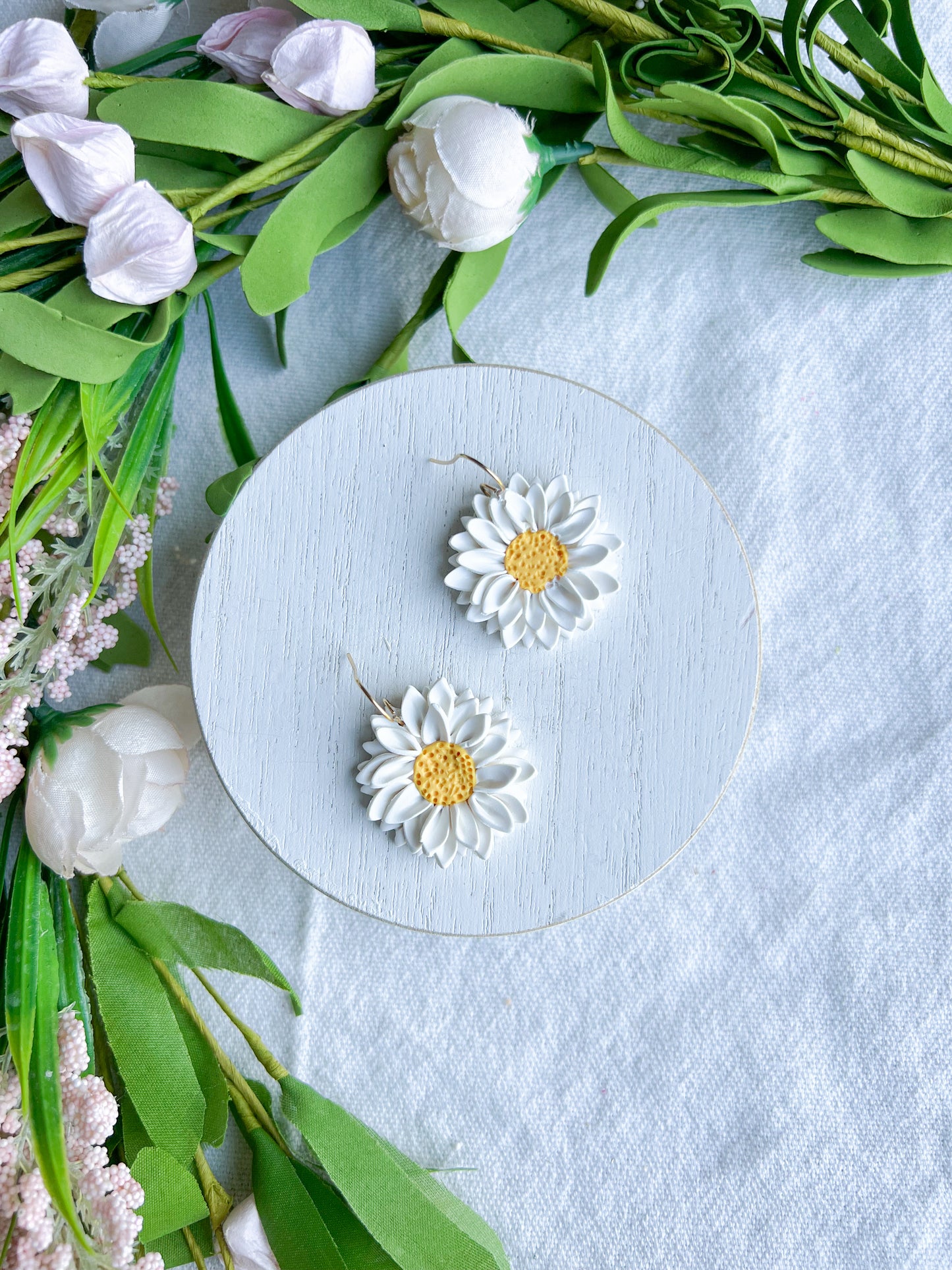 Daisy Petal Polymer Clay Earrings