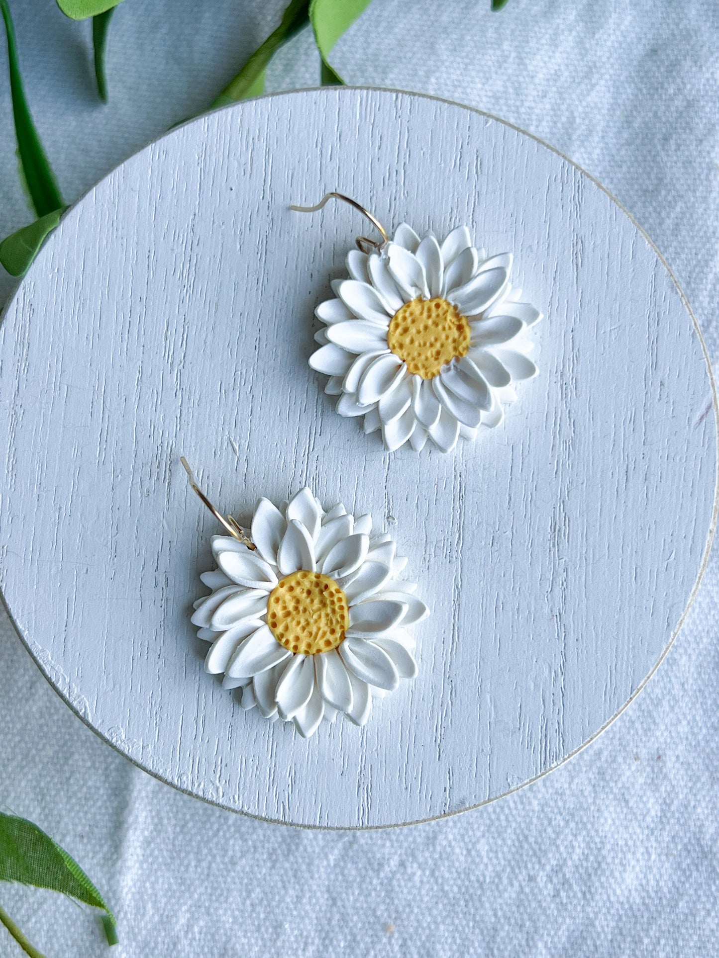 Daisy Petal Polymer Clay Earrings