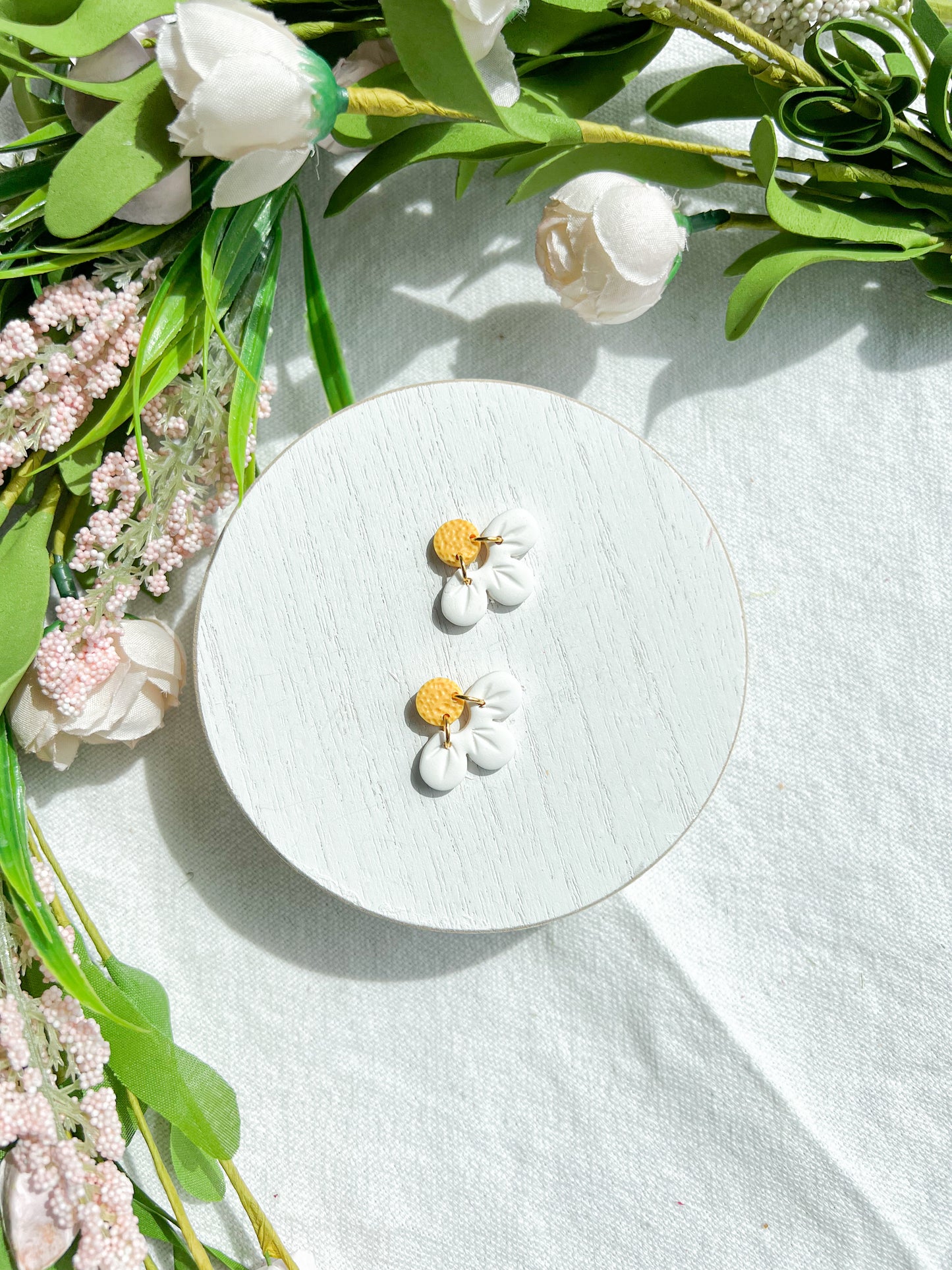 Daisy Polymer Clay Statement Stud