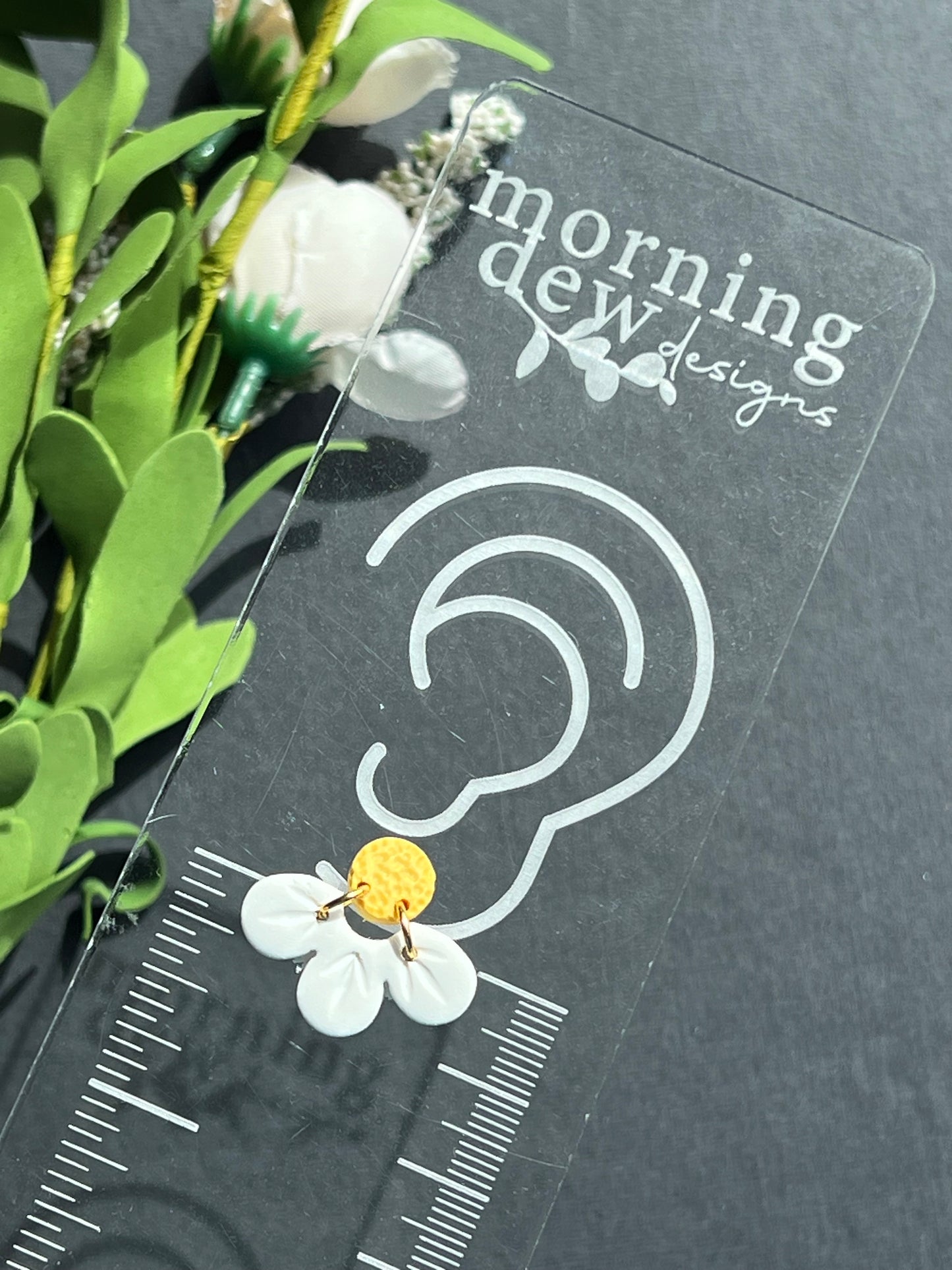 Daisy Polymer Clay Statement Stud