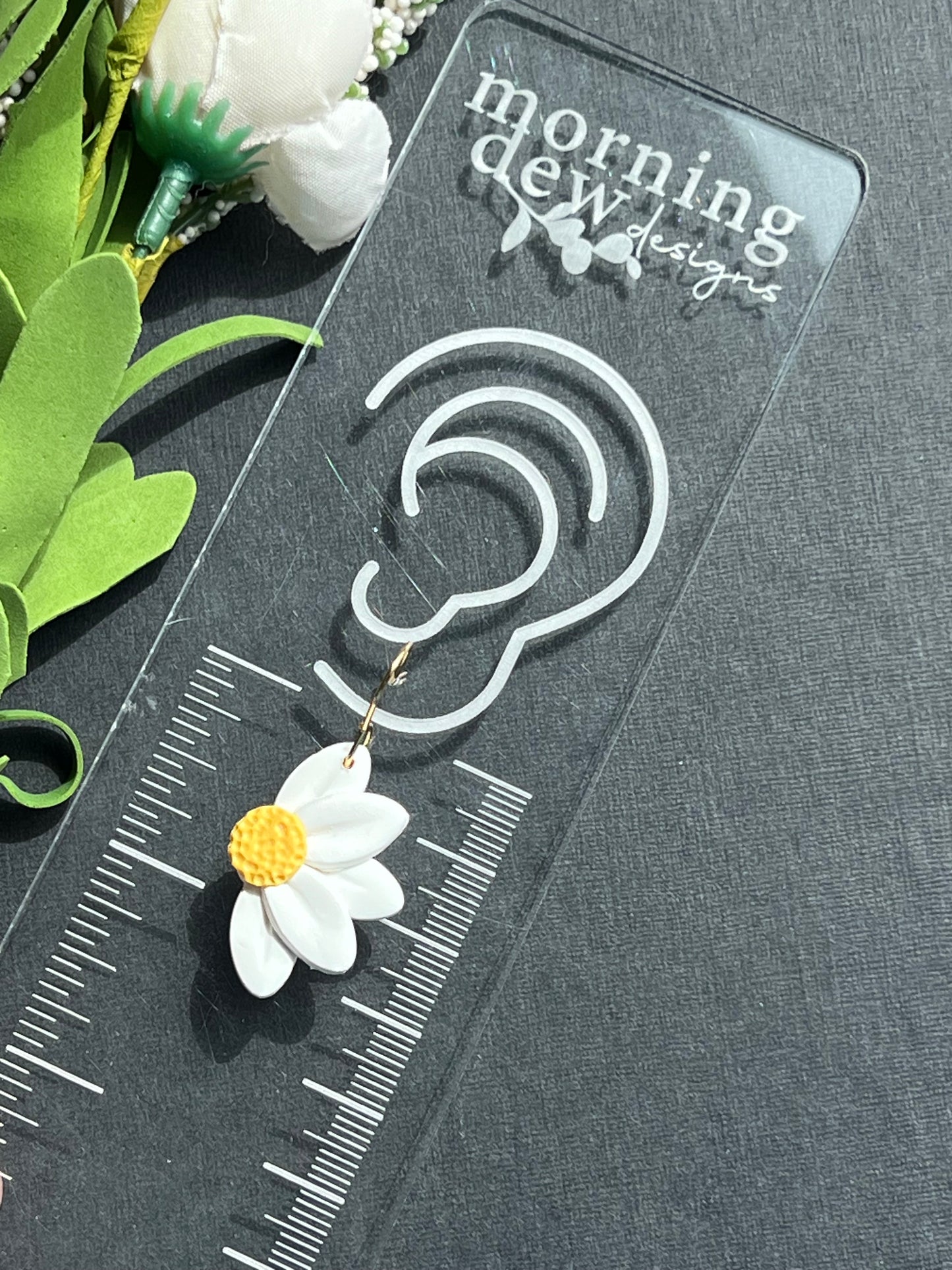 Half Daisy Polymer Clay Earrings