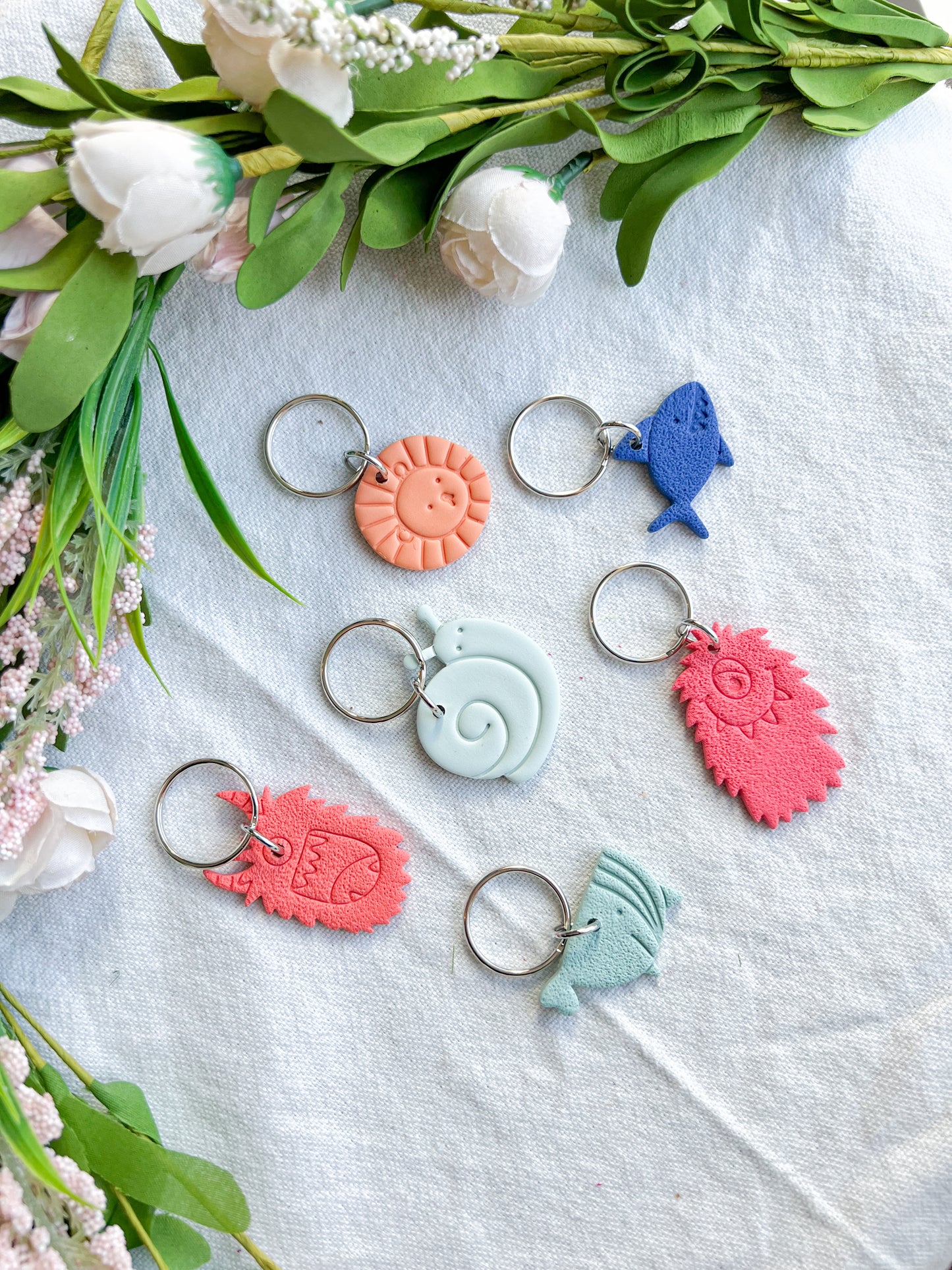 Little Monster Animal Polymer Clay Keychains and Bag Tags