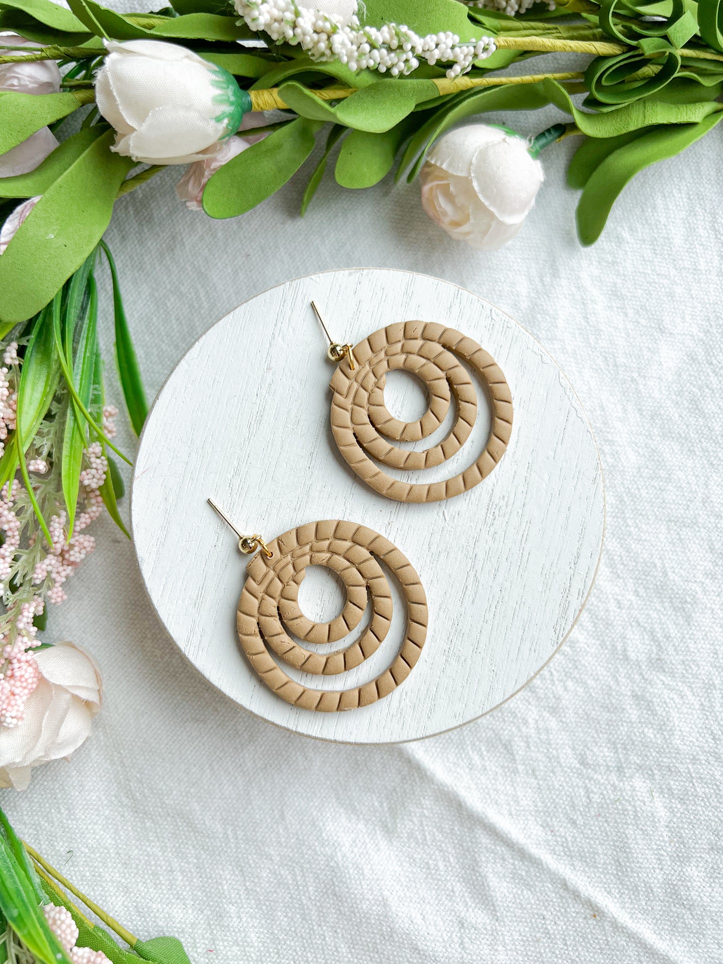 Western/Nautical Lasso Rattan Rope Polymer Clay Earrings