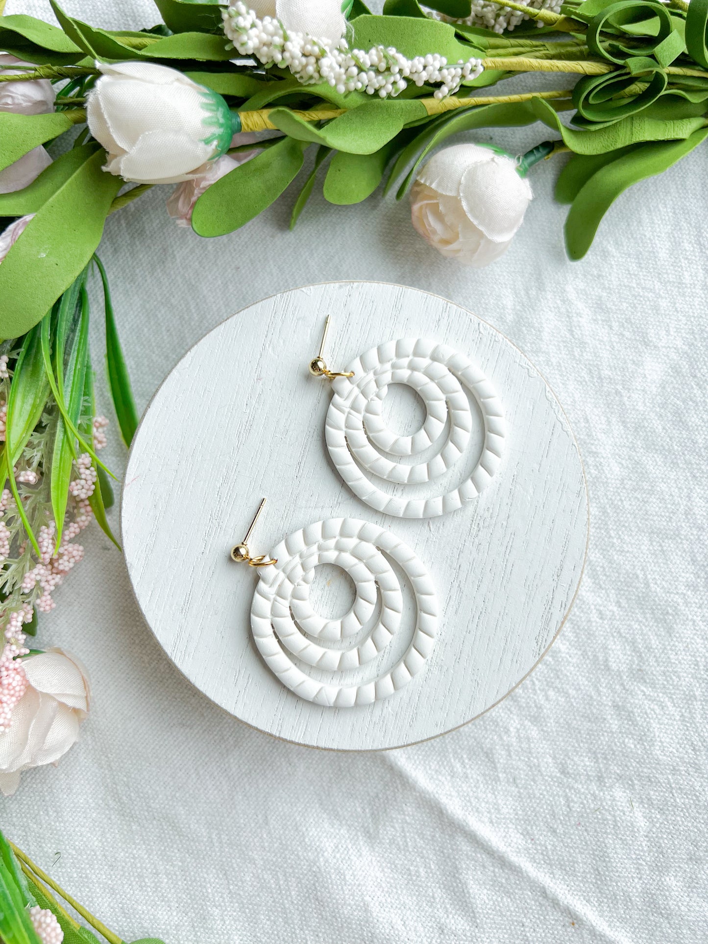 Western/Nautical Lasso Rattan Rope Polymer Clay Earrings