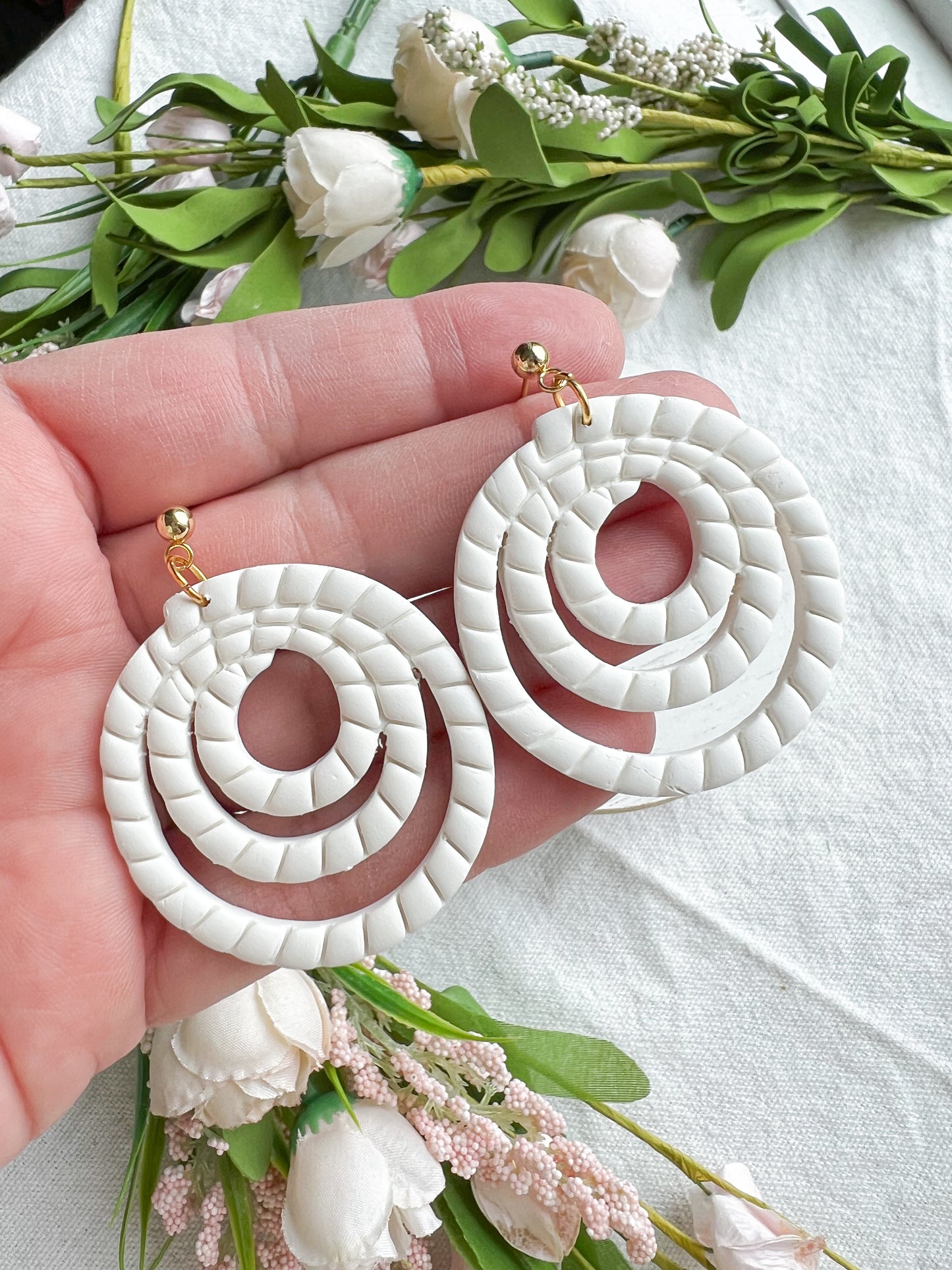 Western/Nautical Lasso Rattan Rope Polymer Clay Earrings