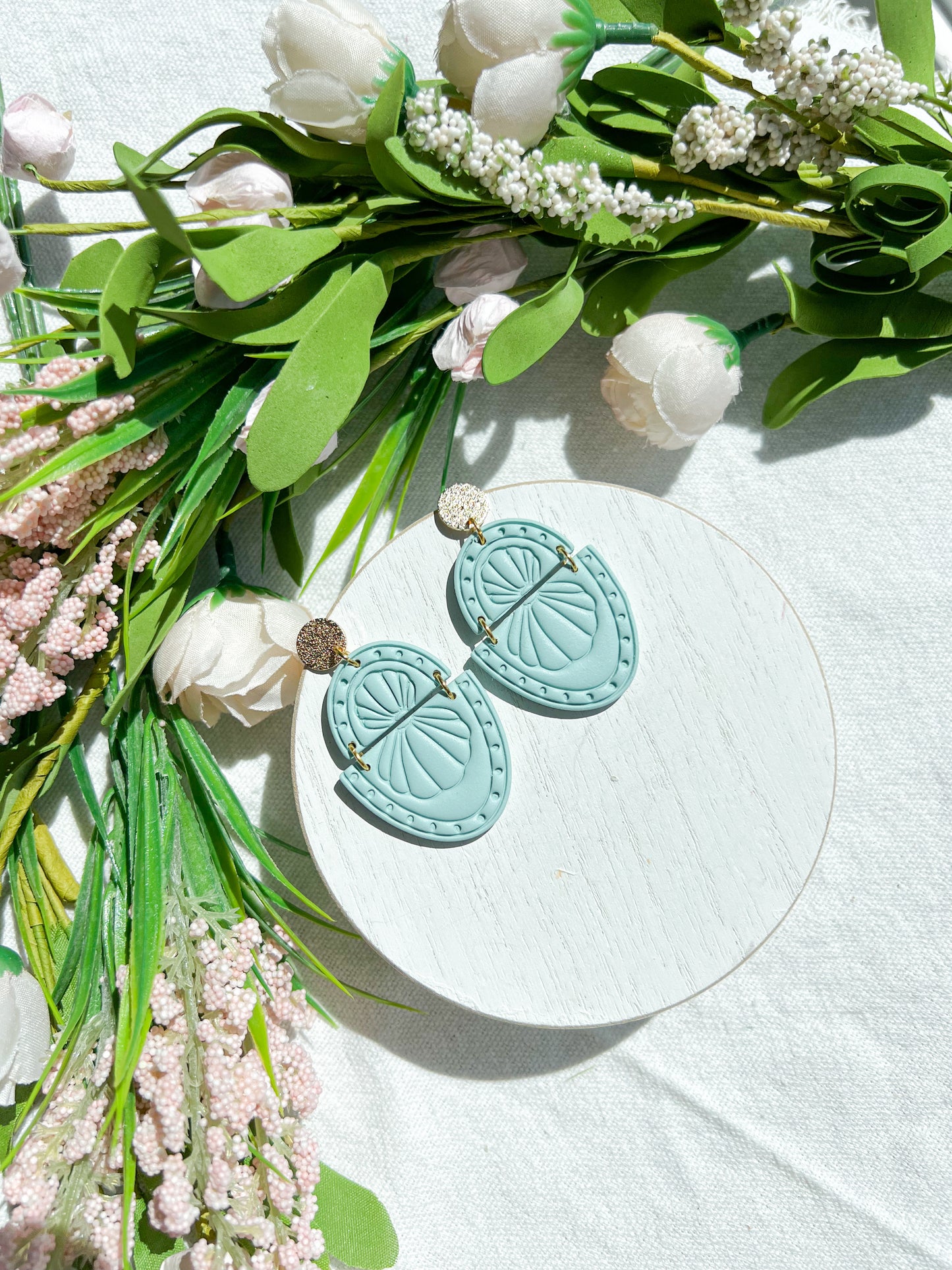 Bay Scallop Sea Shell Polymer Clay Earrings