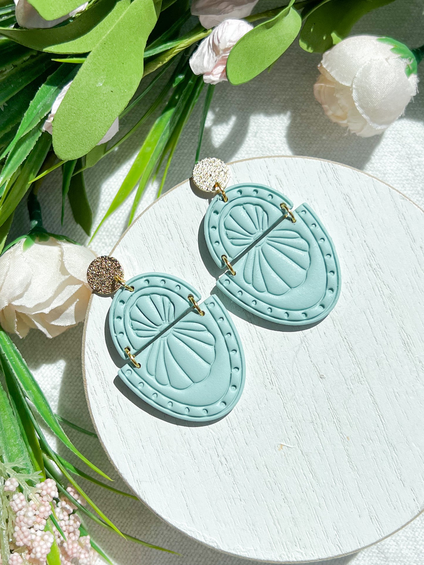 Bay Scallop Sea Shell Polymer Clay Earrings