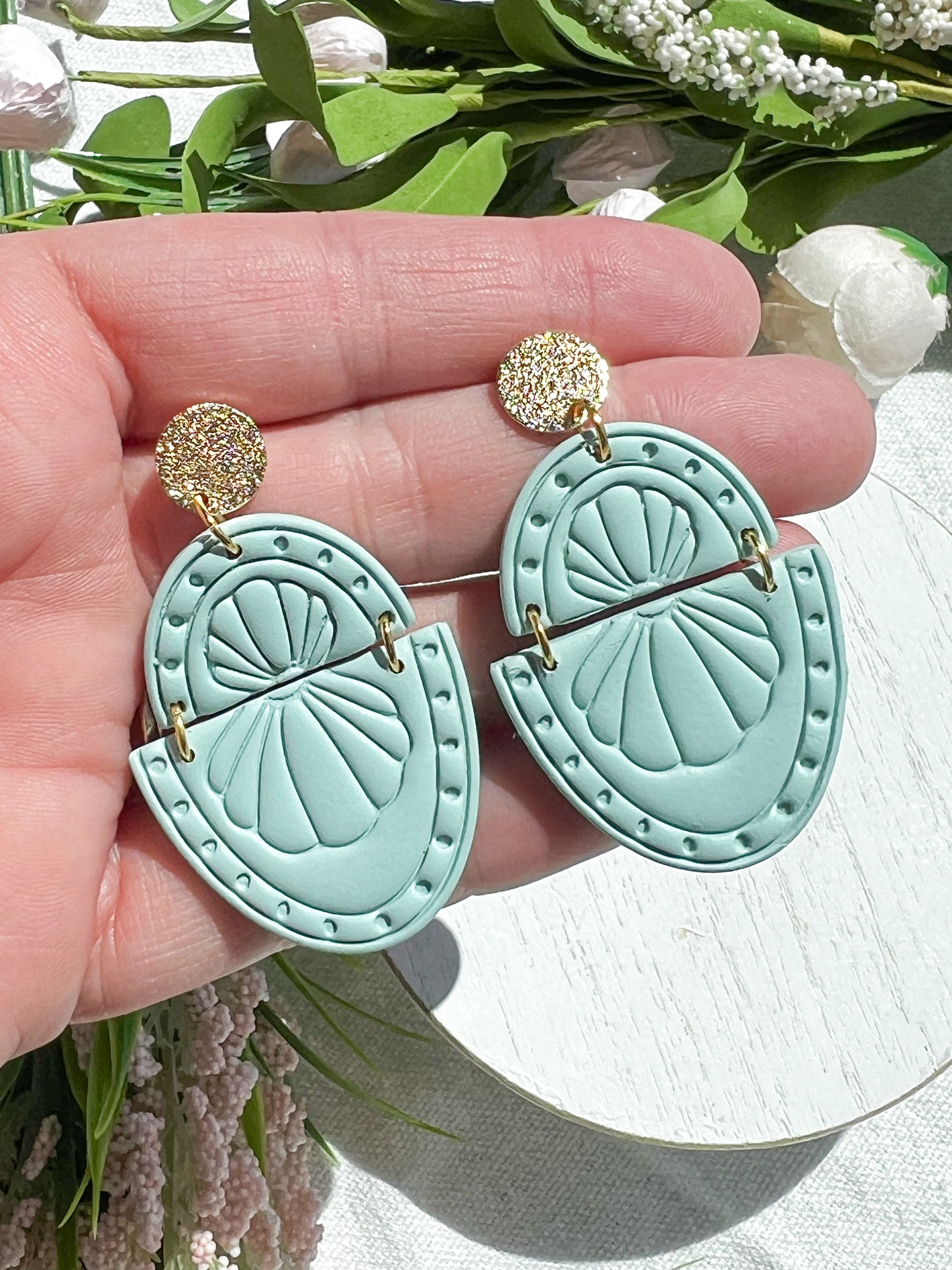Bay Scallop Sea Shell Polymer Clay Earrings