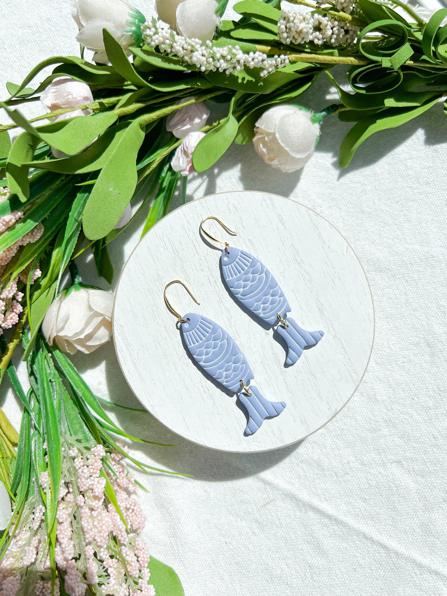 Nautical Sardine Polymer Clay Earrings