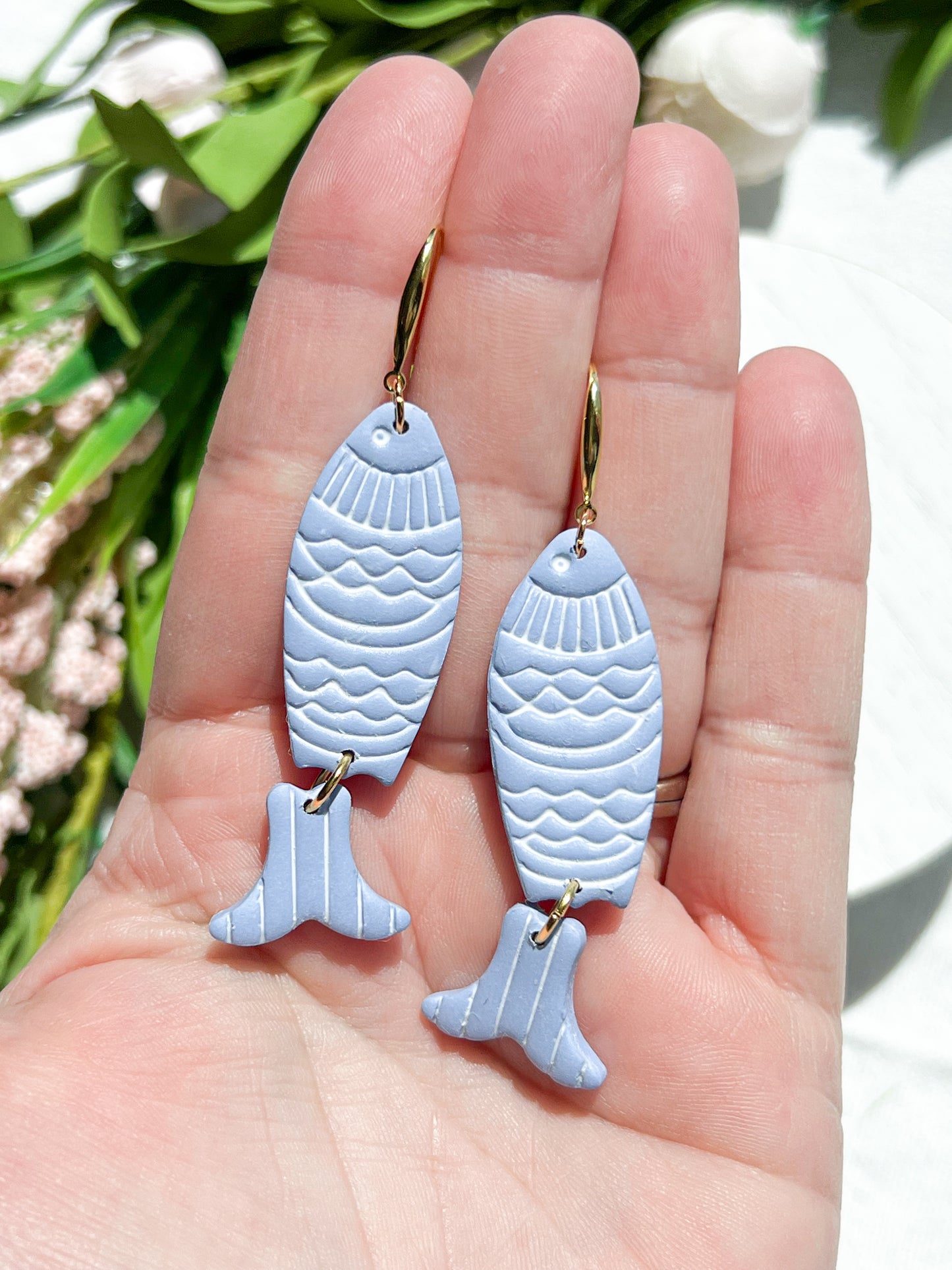 Nautical Sardine Polymer Clay Earrings