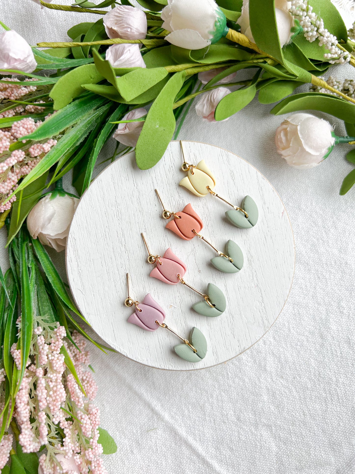 Soft Pastel Tulip Dangles