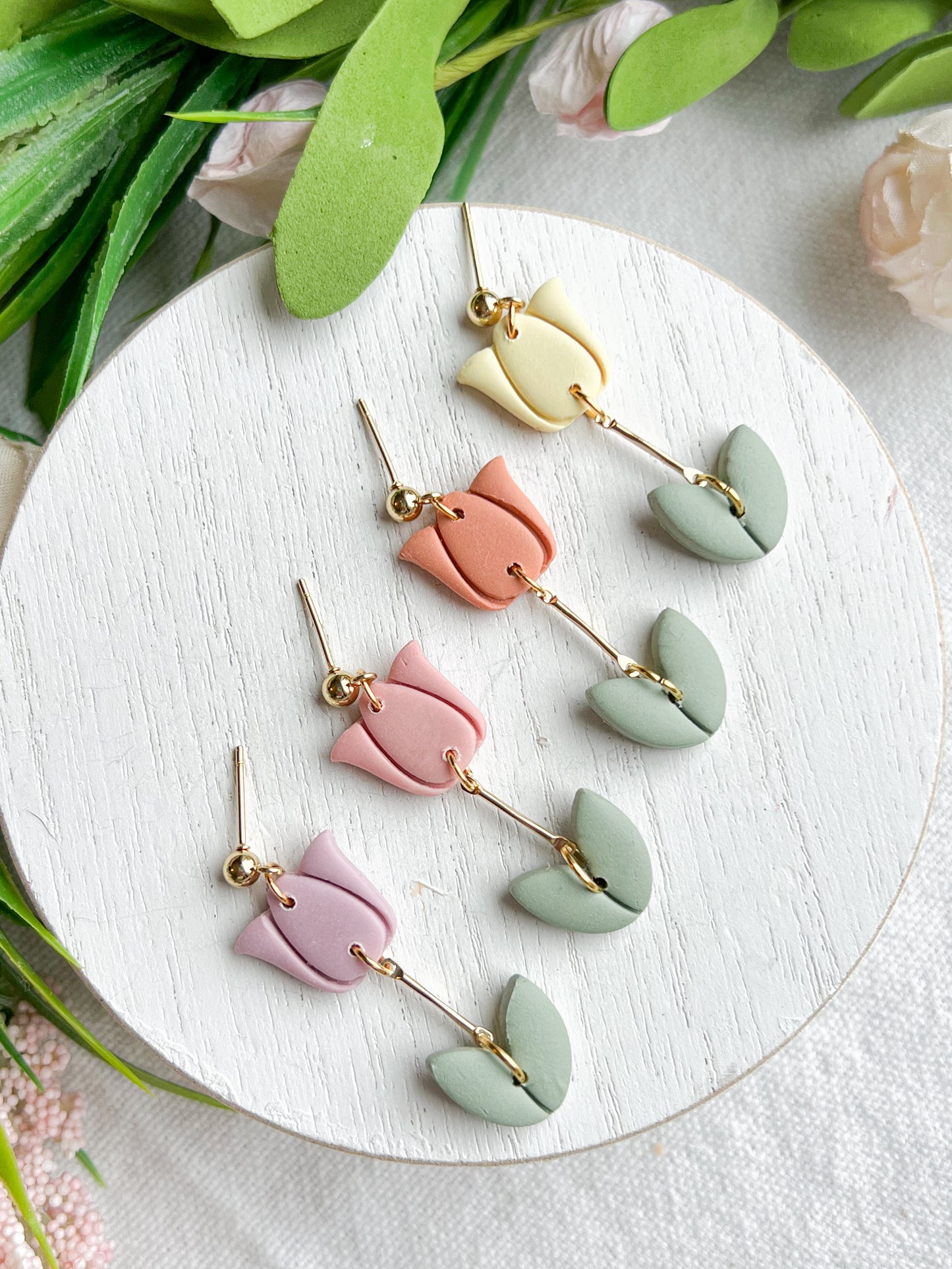 Soft Pastel Tulip Dangles
