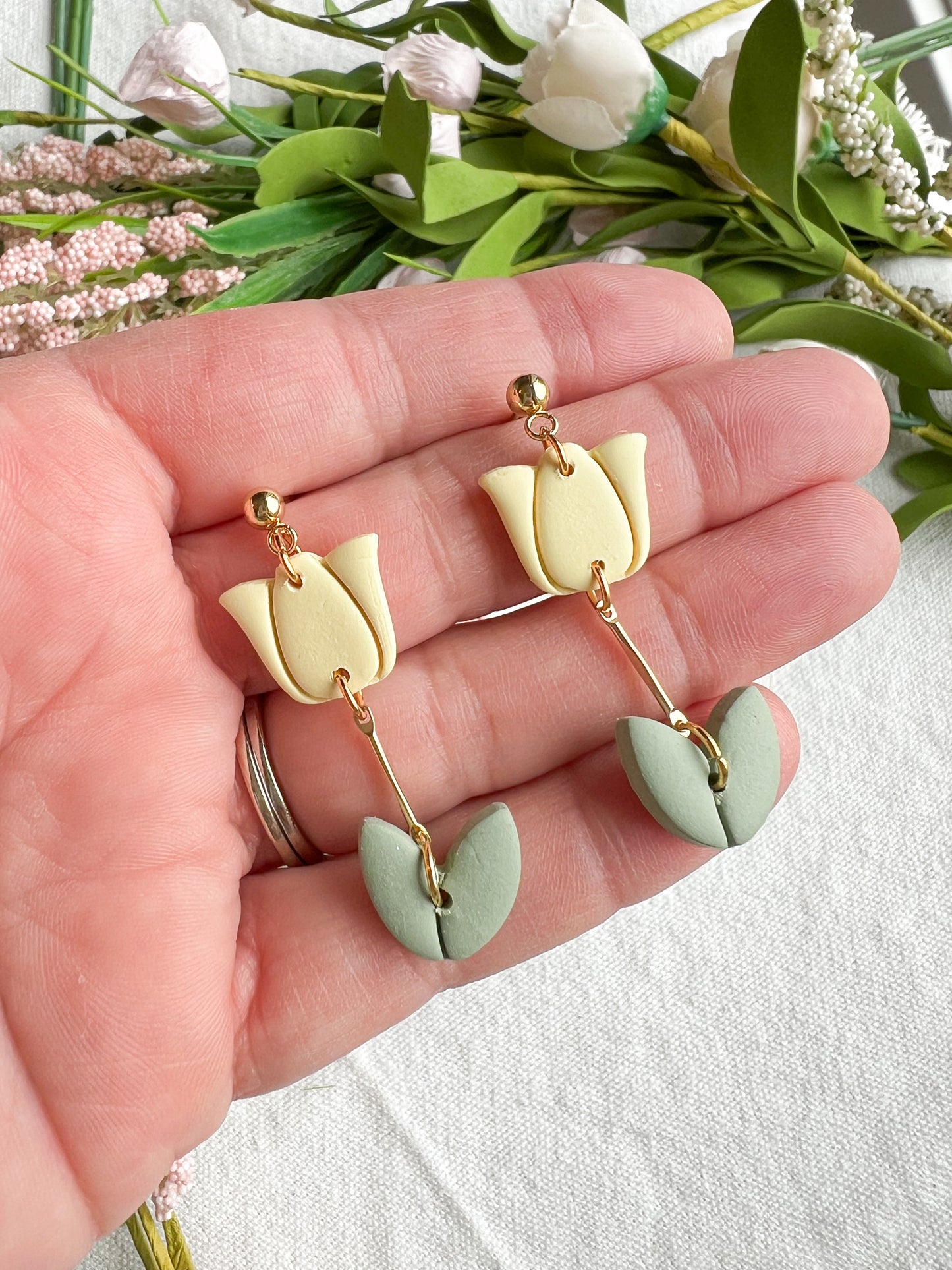 Soft Pastel Tulip Dangles