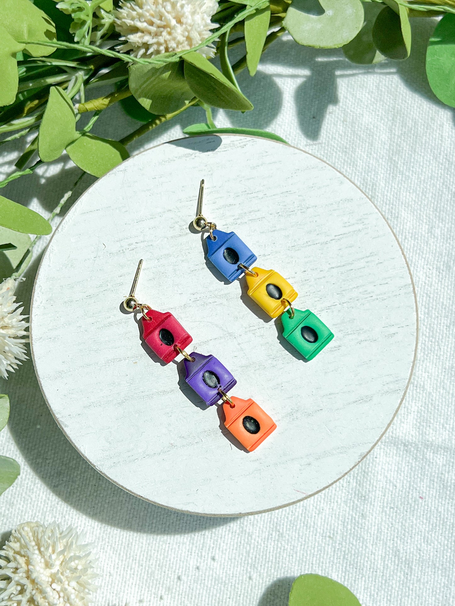 Rainbow Crayon Polymer Clay Earrings | Teacher Earrings | Back to School Earrings | Teacher Gift