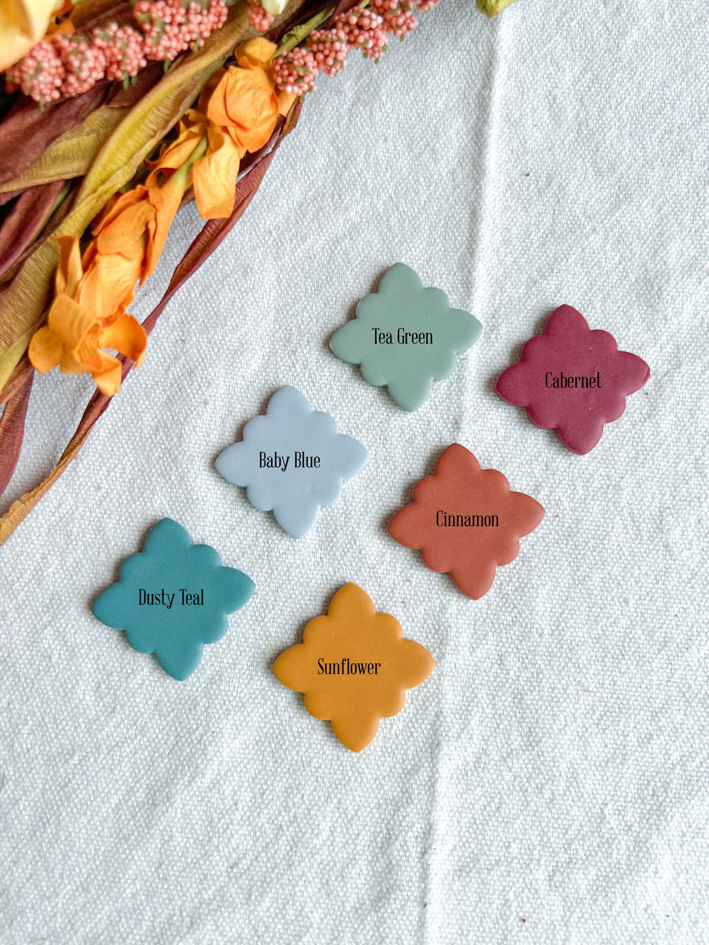 Autumn Color Palette Mandala Polymer Clay Earrings