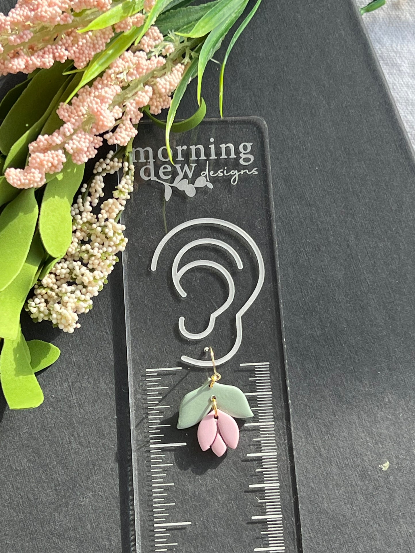 Soft Pastel Tulip Drop Leaf Dangles