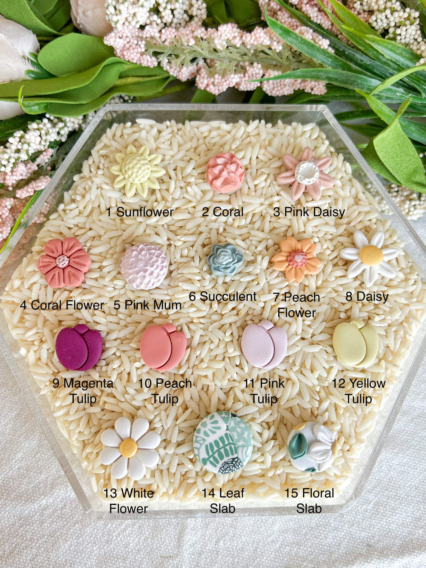Spring Flower Inspired Polymer Clay Studs