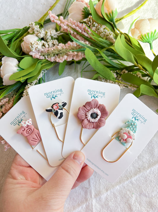 Polymer Clay Paper Clip Bookmarks