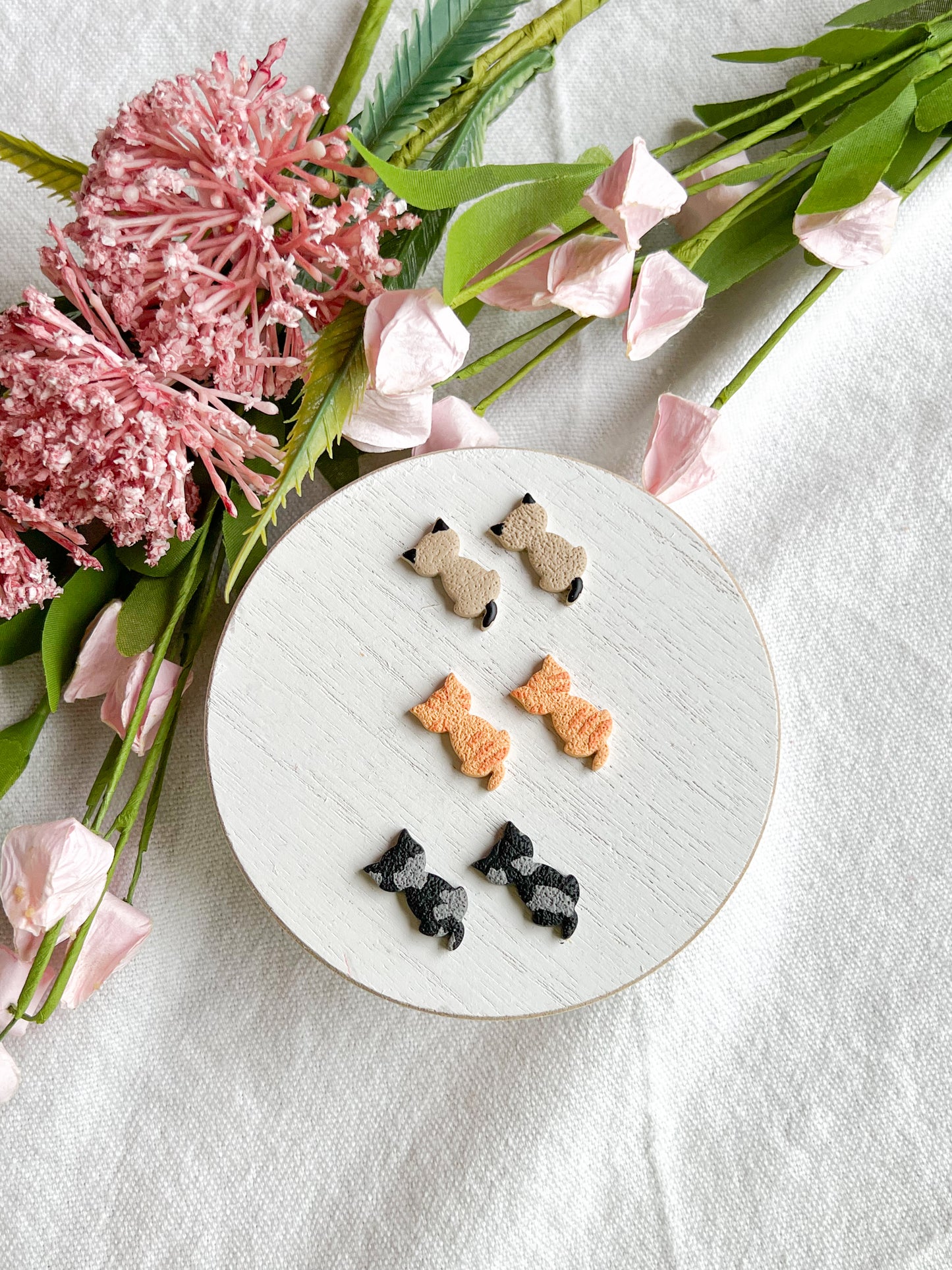 Cat Polymer Clay Studs