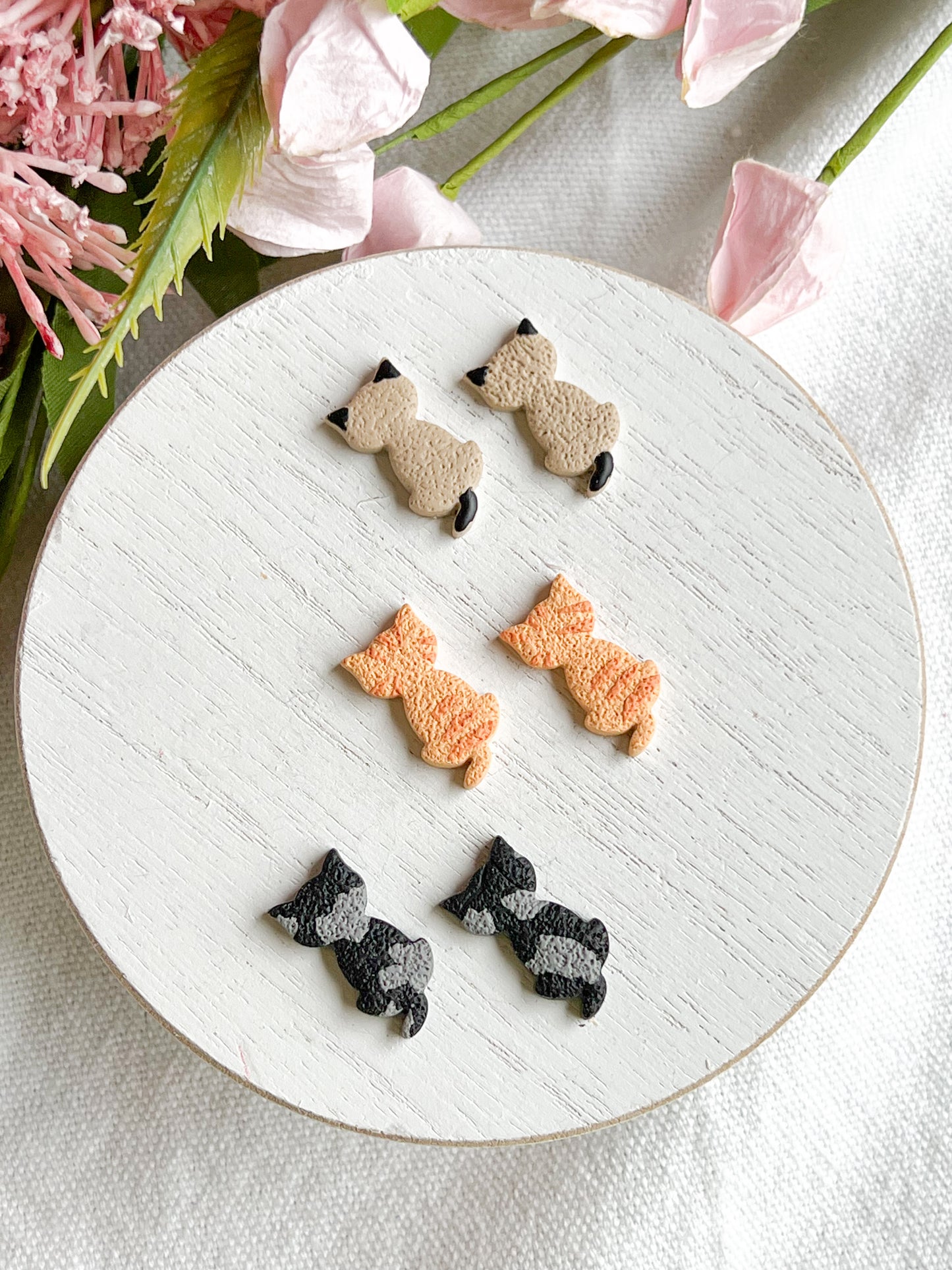 Cat Polymer Clay Studs