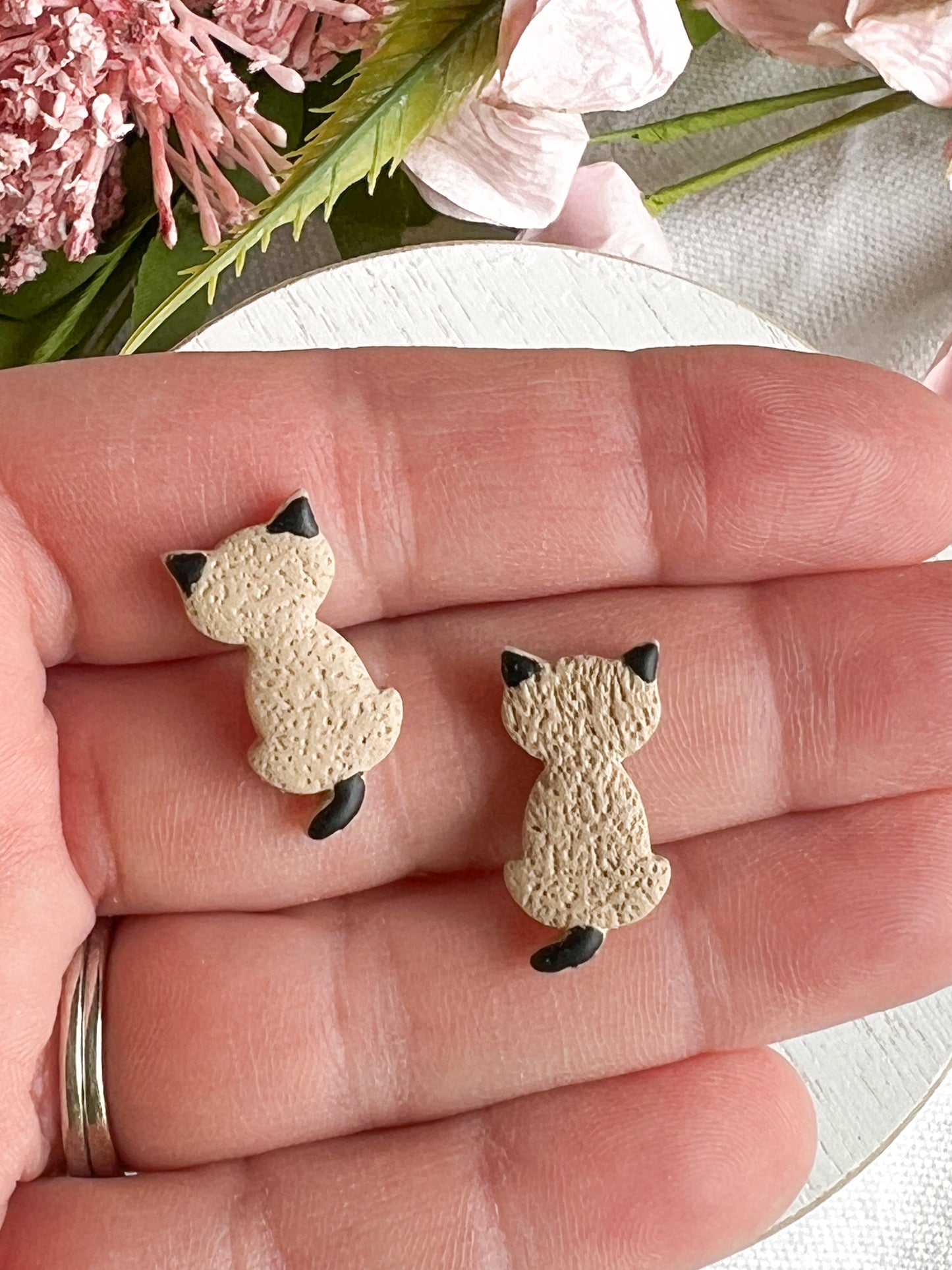 Cat Polymer Clay Studs
