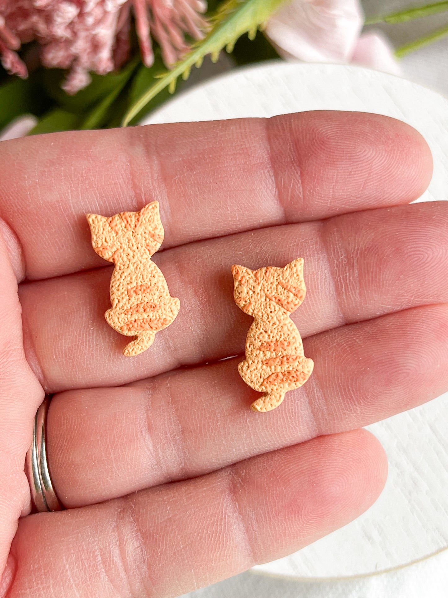 Cat Polymer Clay Studs