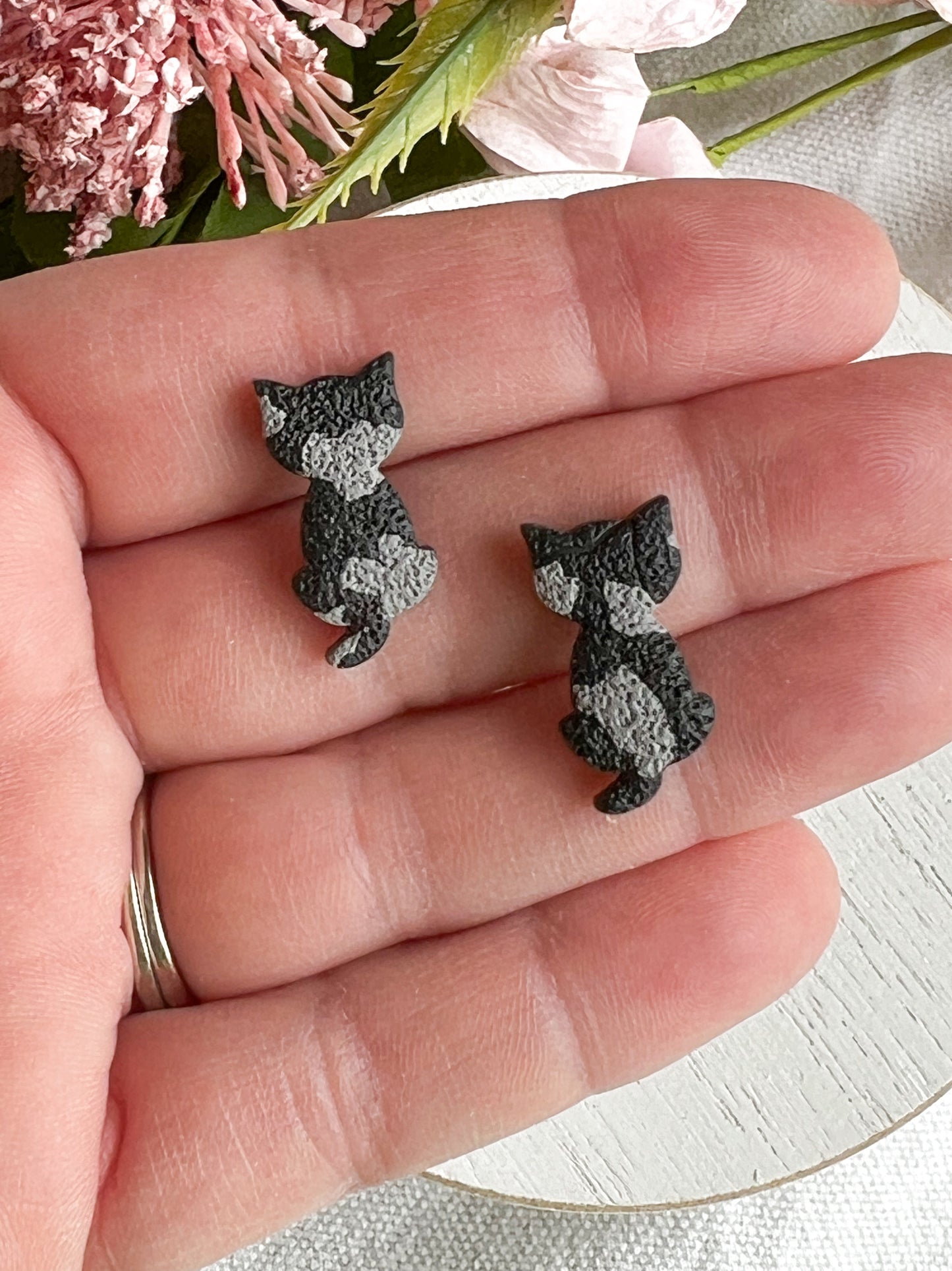 Cat Polymer Clay Studs