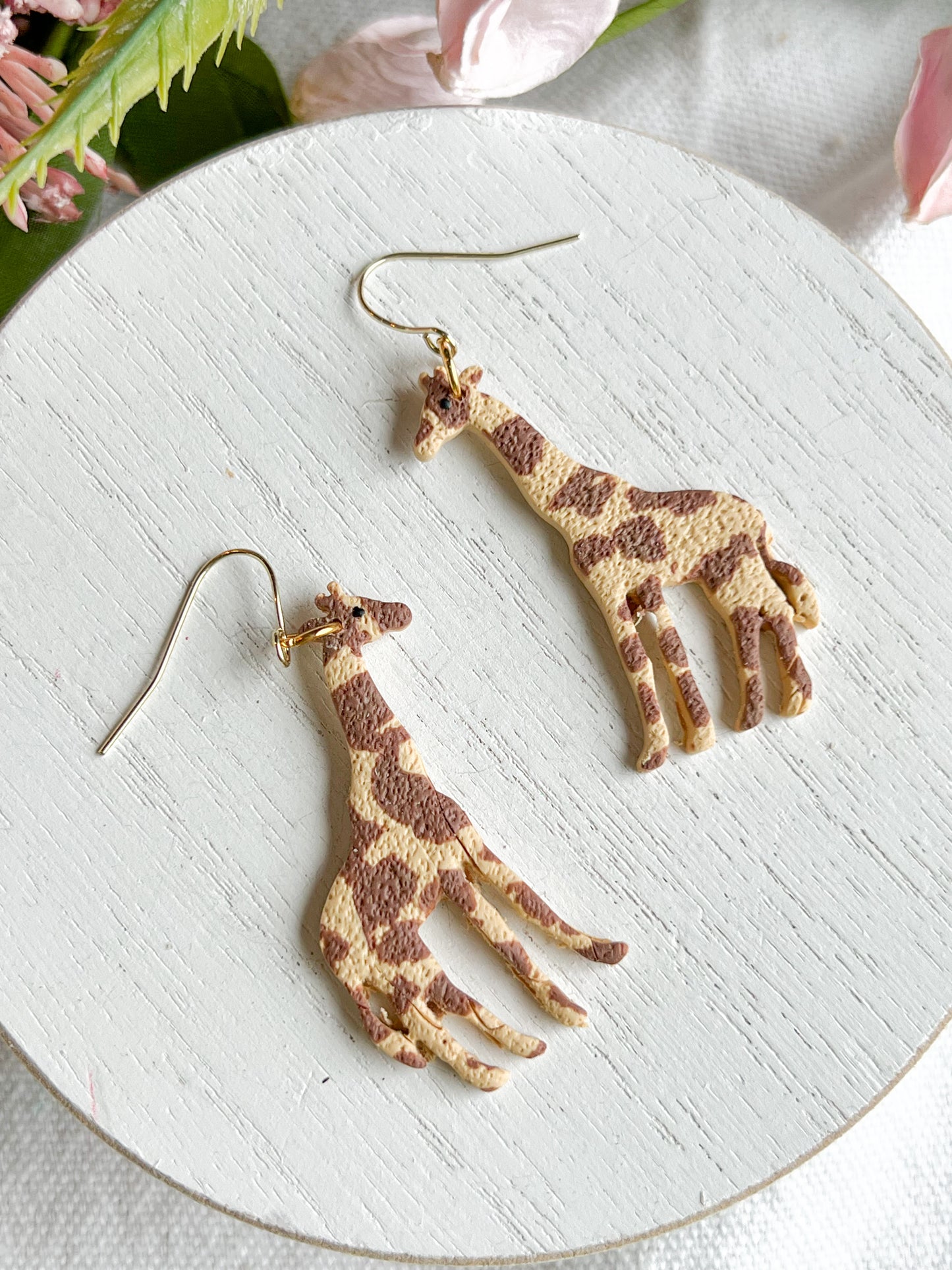 Giraffe Polymer Clay Earrings