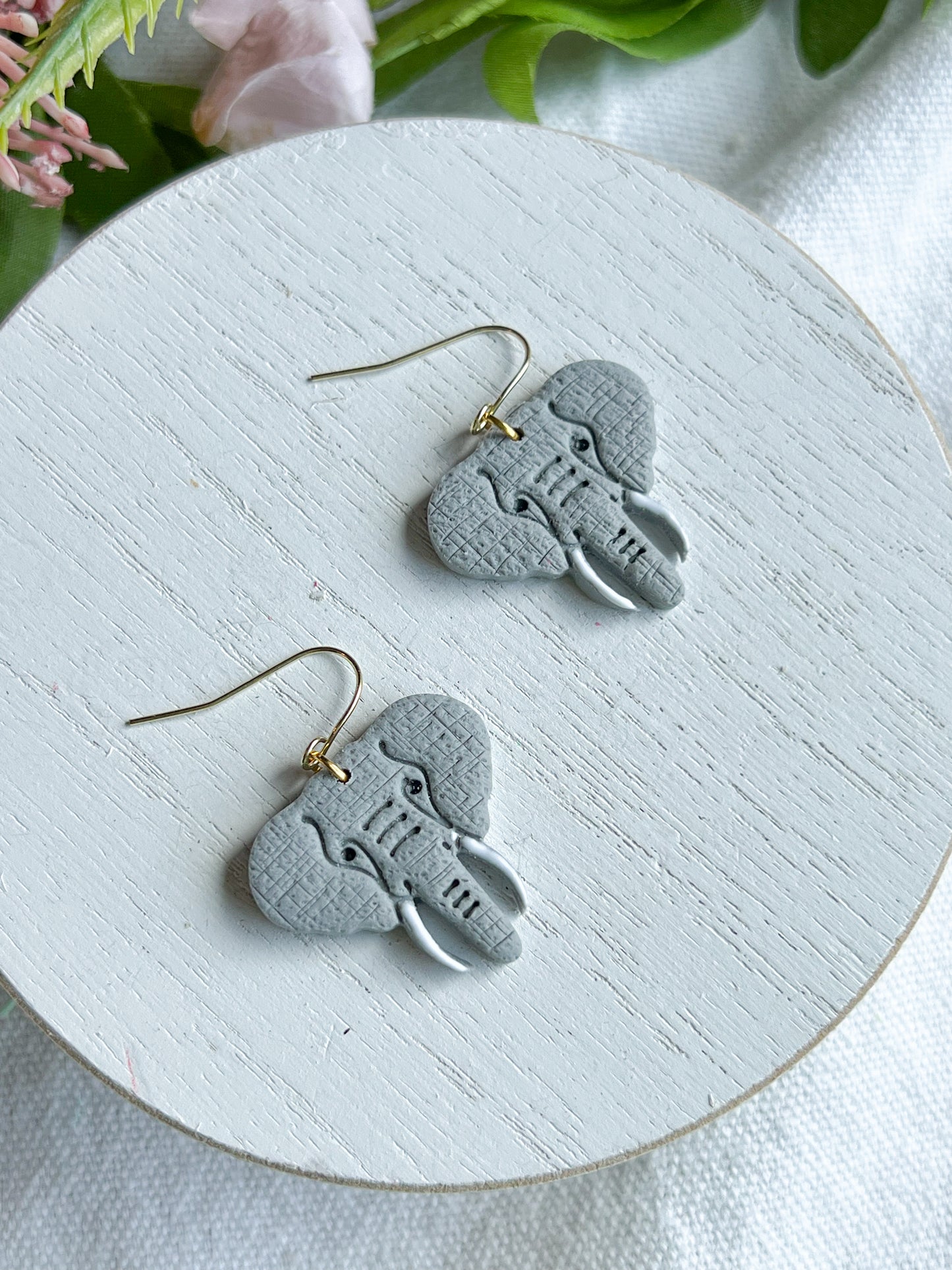 Elephant Polymer Clay Earrings