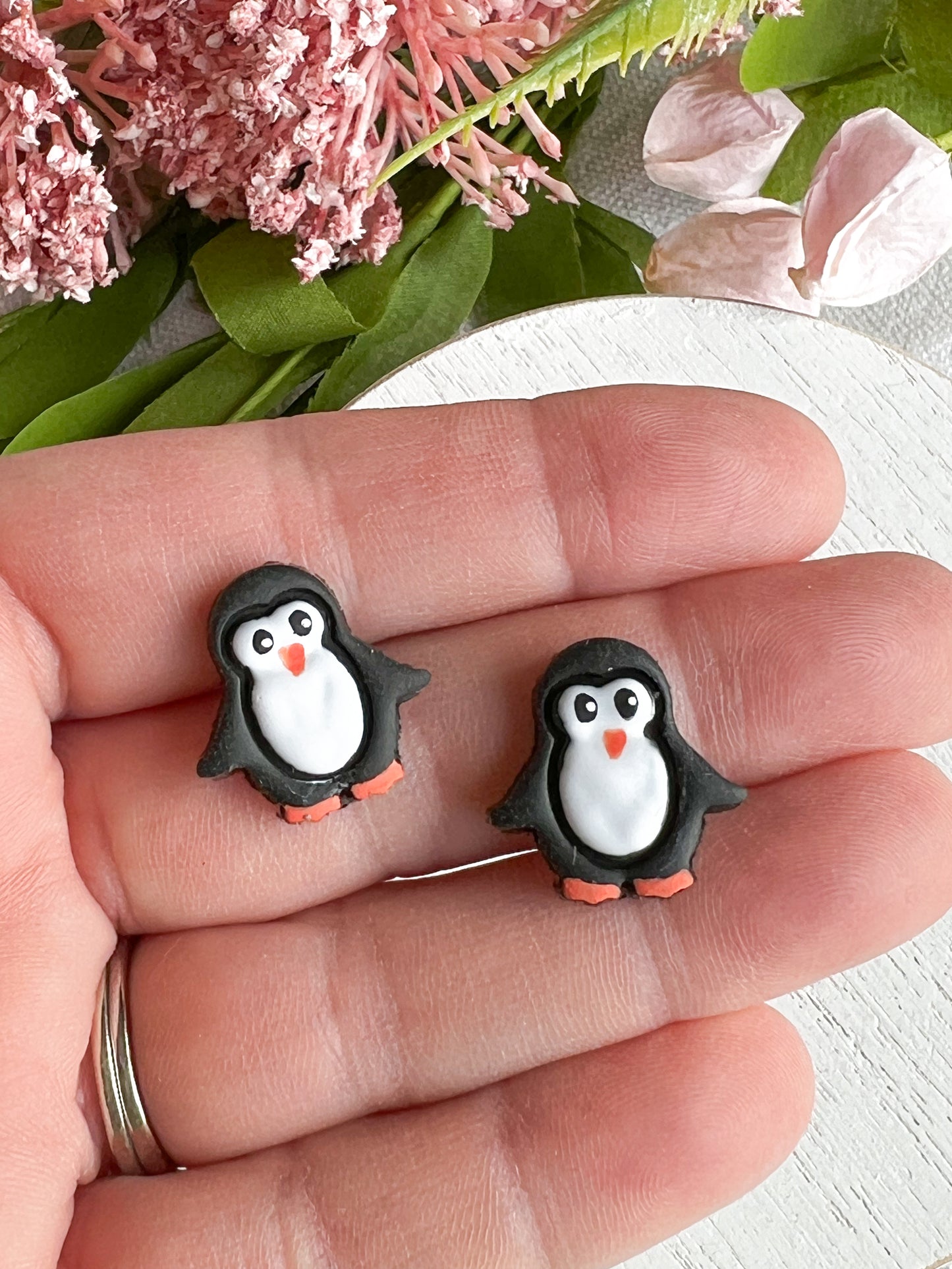 Penguin Polymer Clay Studs