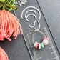 Beaded Teardrop Hoops in Coral and Turquoise