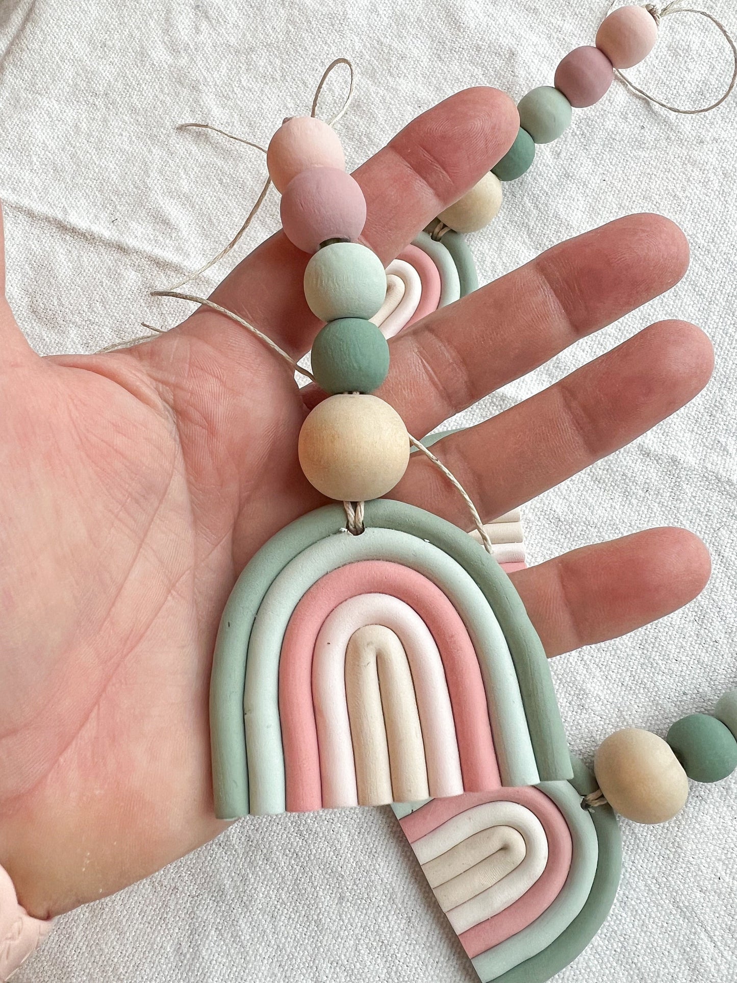 Boho Soft Pastel Rainbow Car Mirror Diffuser