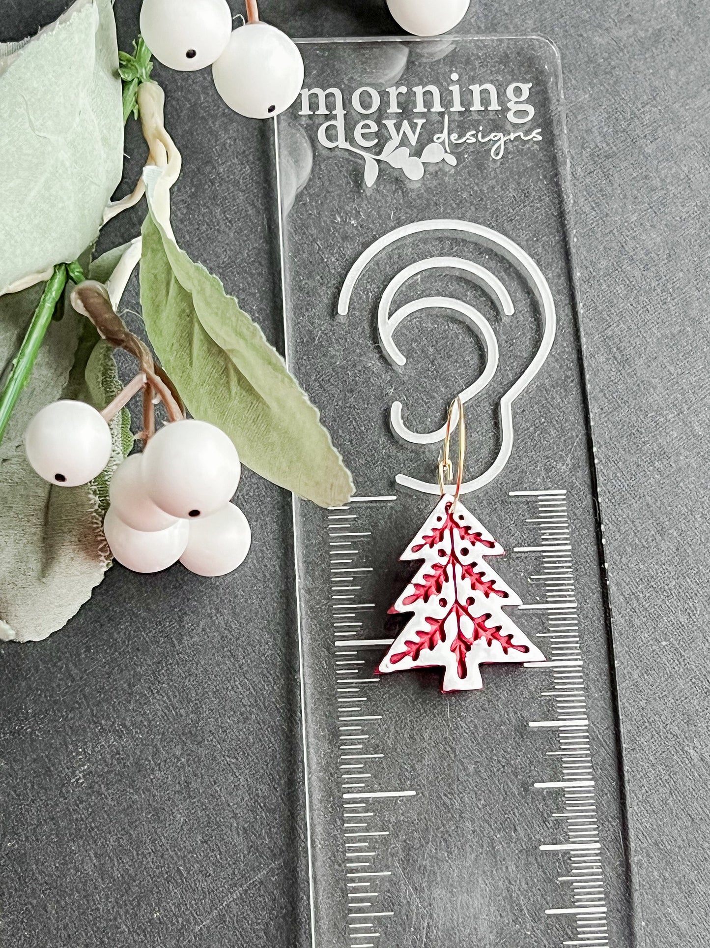 Scandinavian Red Christmas Tree Dangles